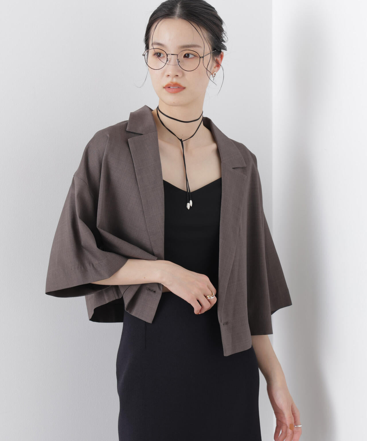 ショート丈ワイドジャケット(セットアップ可) 6736116307