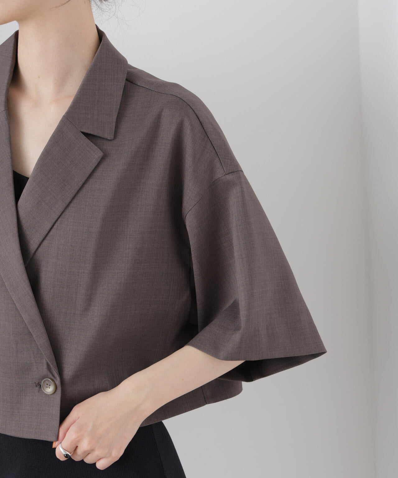 ショート丈ワイドジャケット(セットアップ可) 6736116307