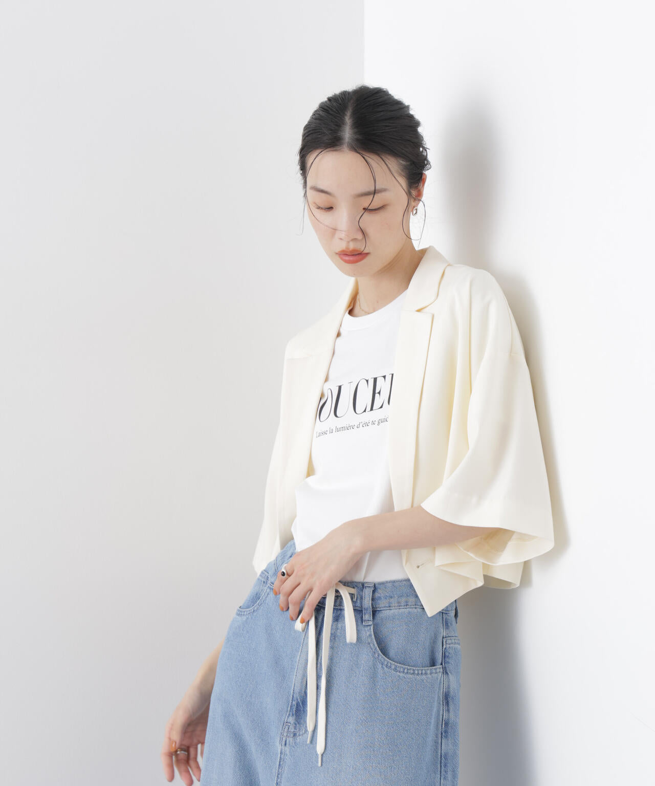 ショート丈ワイドジャケット(セットアップ可) 6736116307