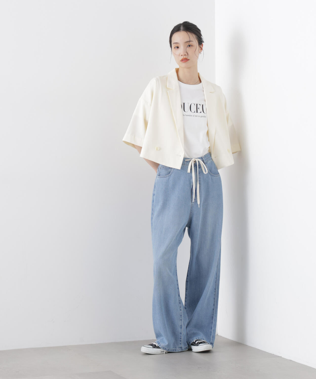 ショート丈ワイドジャケット(セットアップ可) 6736116307