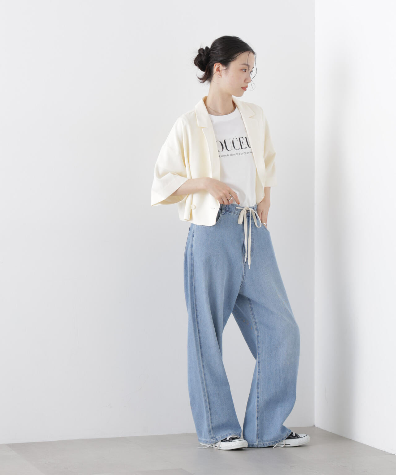 ショート丈ワイドジャケット(セットアップ可) 6736116307