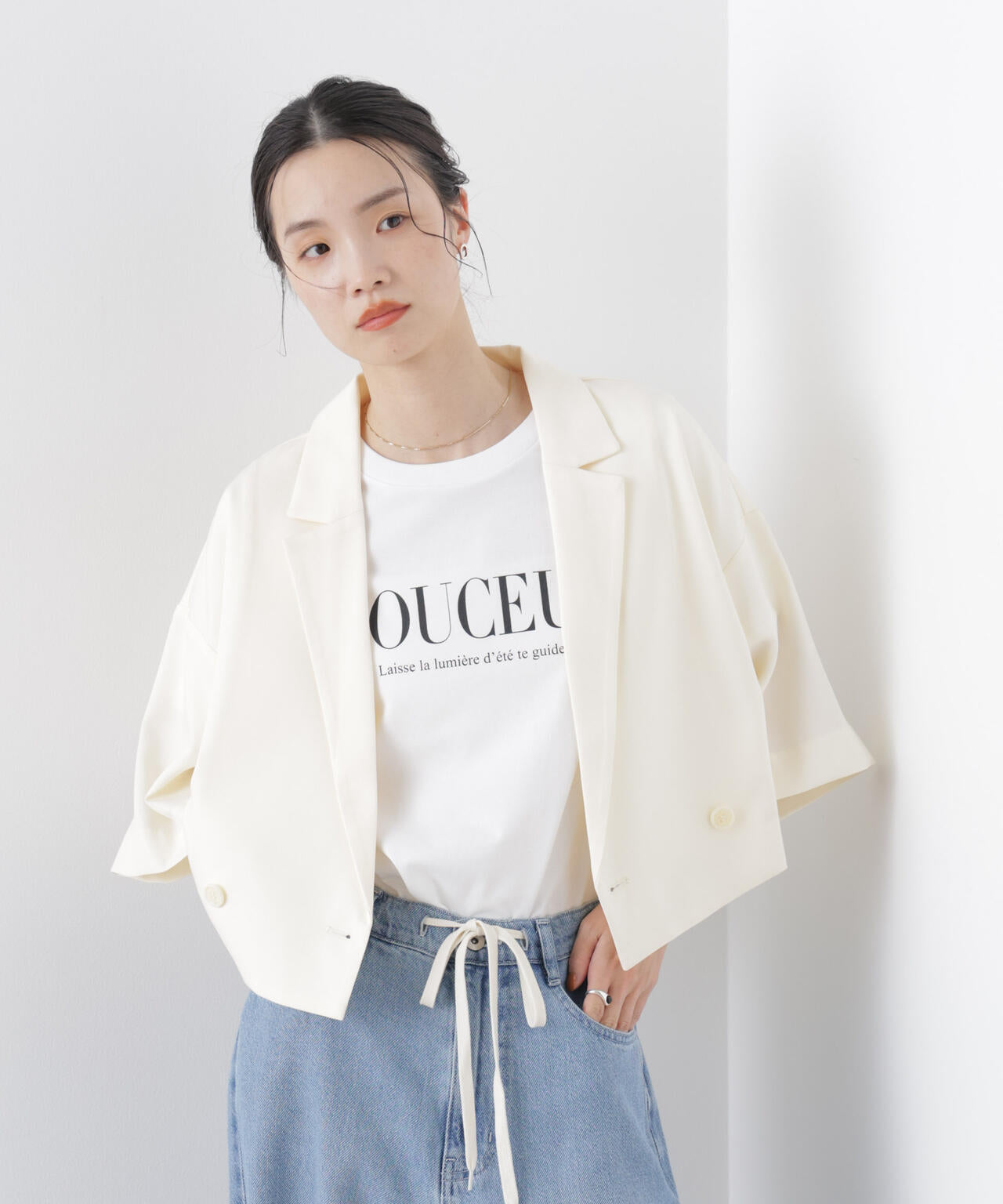 ショート丈ワイドジャケット(セットアップ可) 6736116307