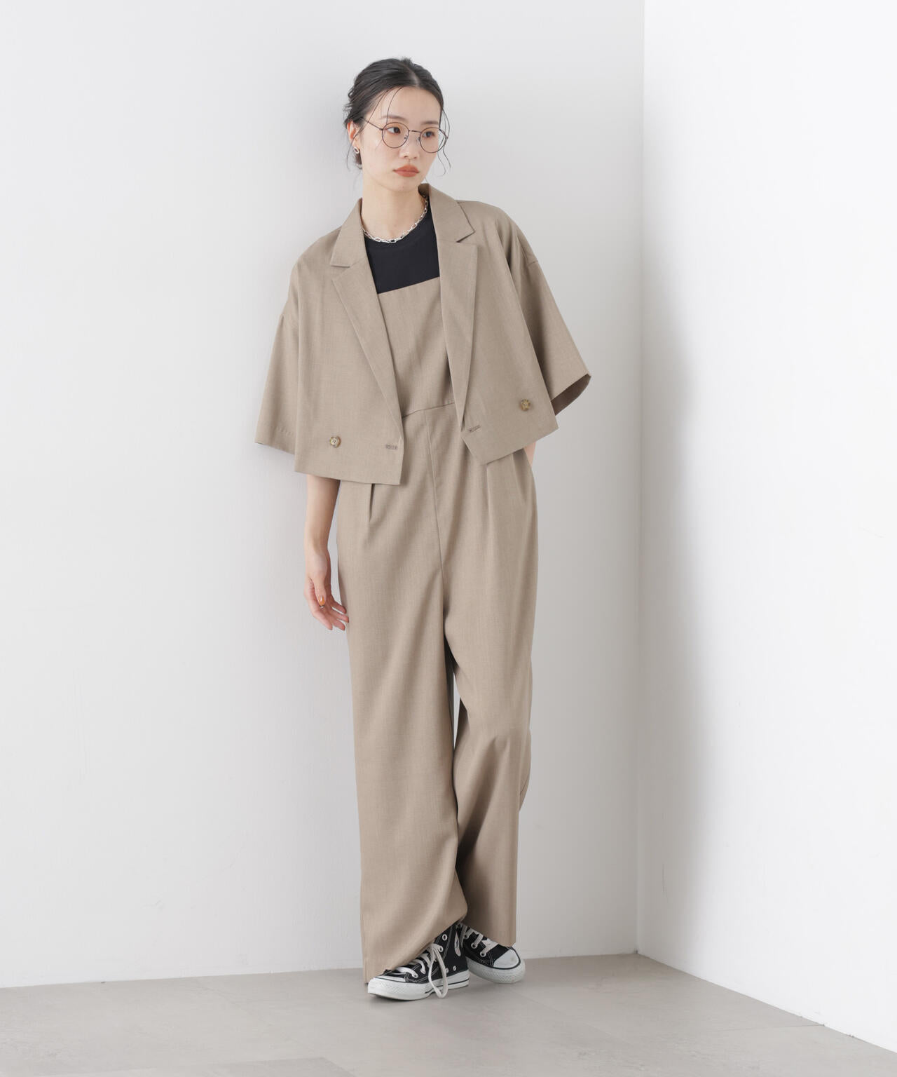 ショート丈ワイドジャケット(セットアップ可) 6736116307