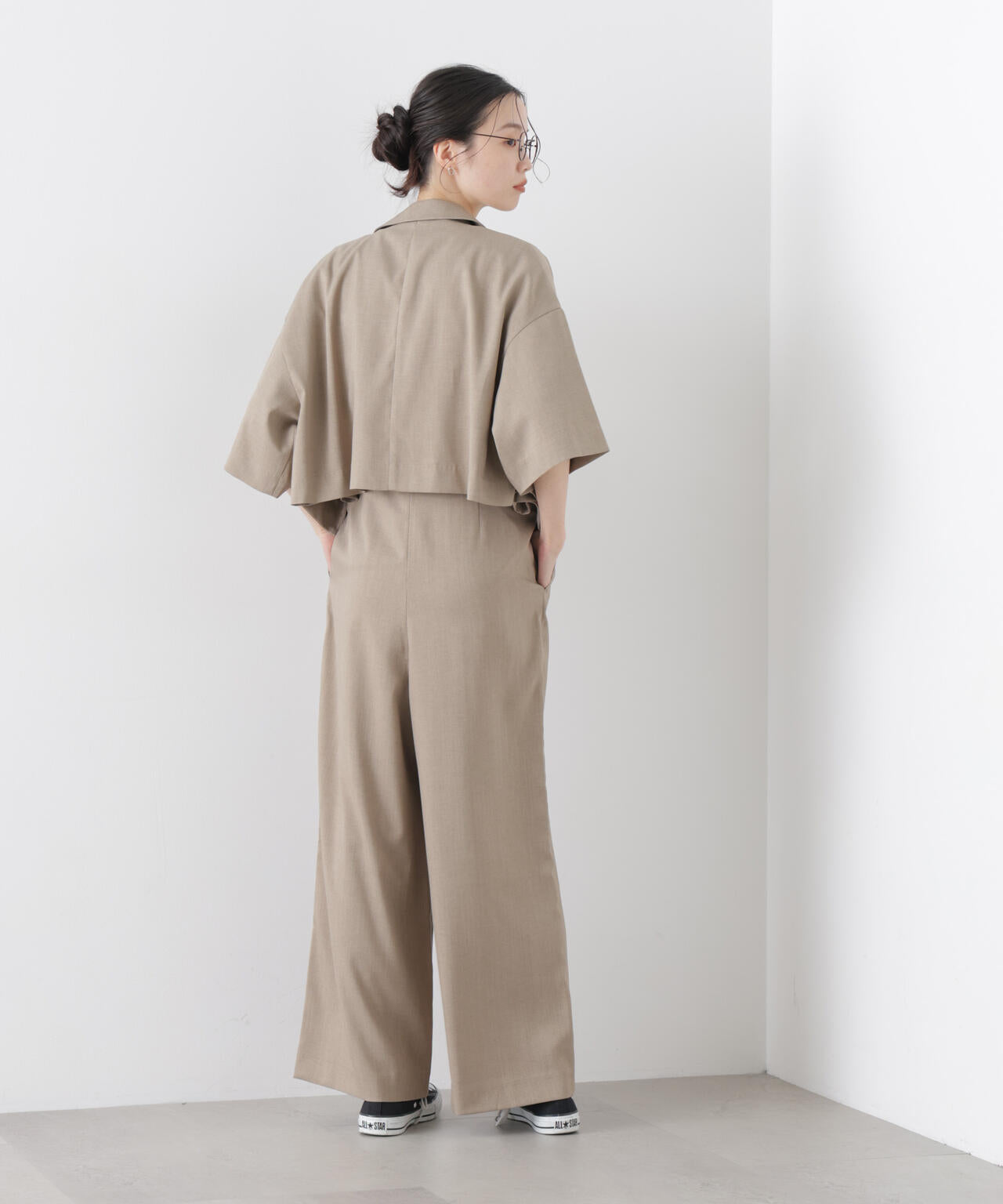 ショート丈ワイドジャケット(セットアップ可) 6736116307