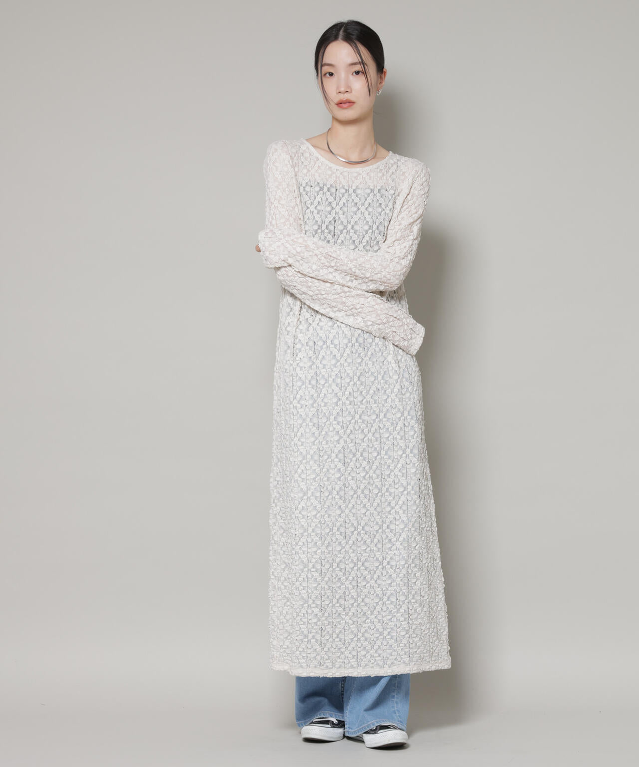 カットレース マキシ ワンピース