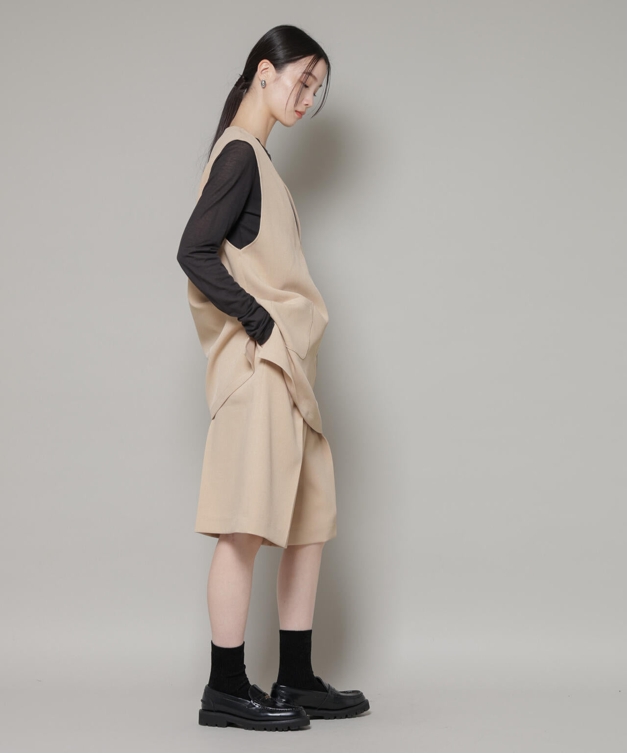 Vネックベスト×ハーフパンツ セットアップ 6736119301