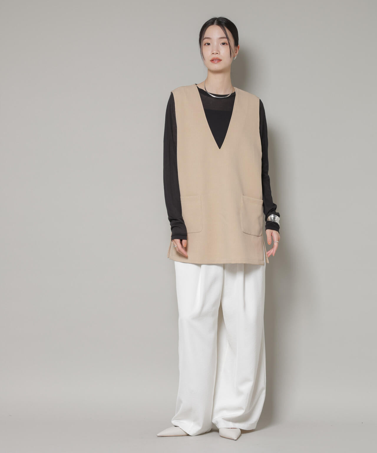 Vネックベスト×ハーフパンツ セットアップ 6736119301