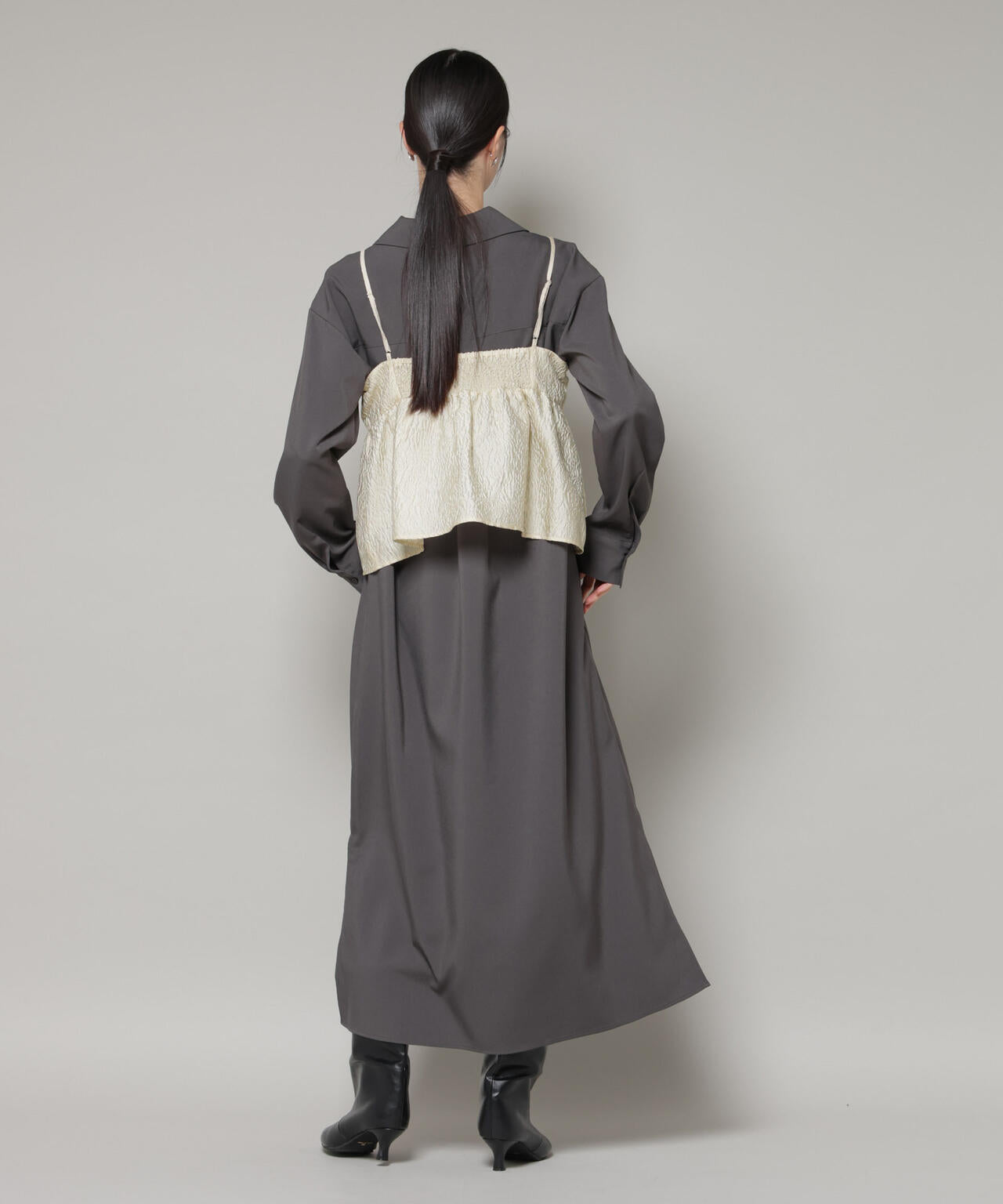 キャミビスチェ×スキッパーワンピース アンサンブルセット 6736119302