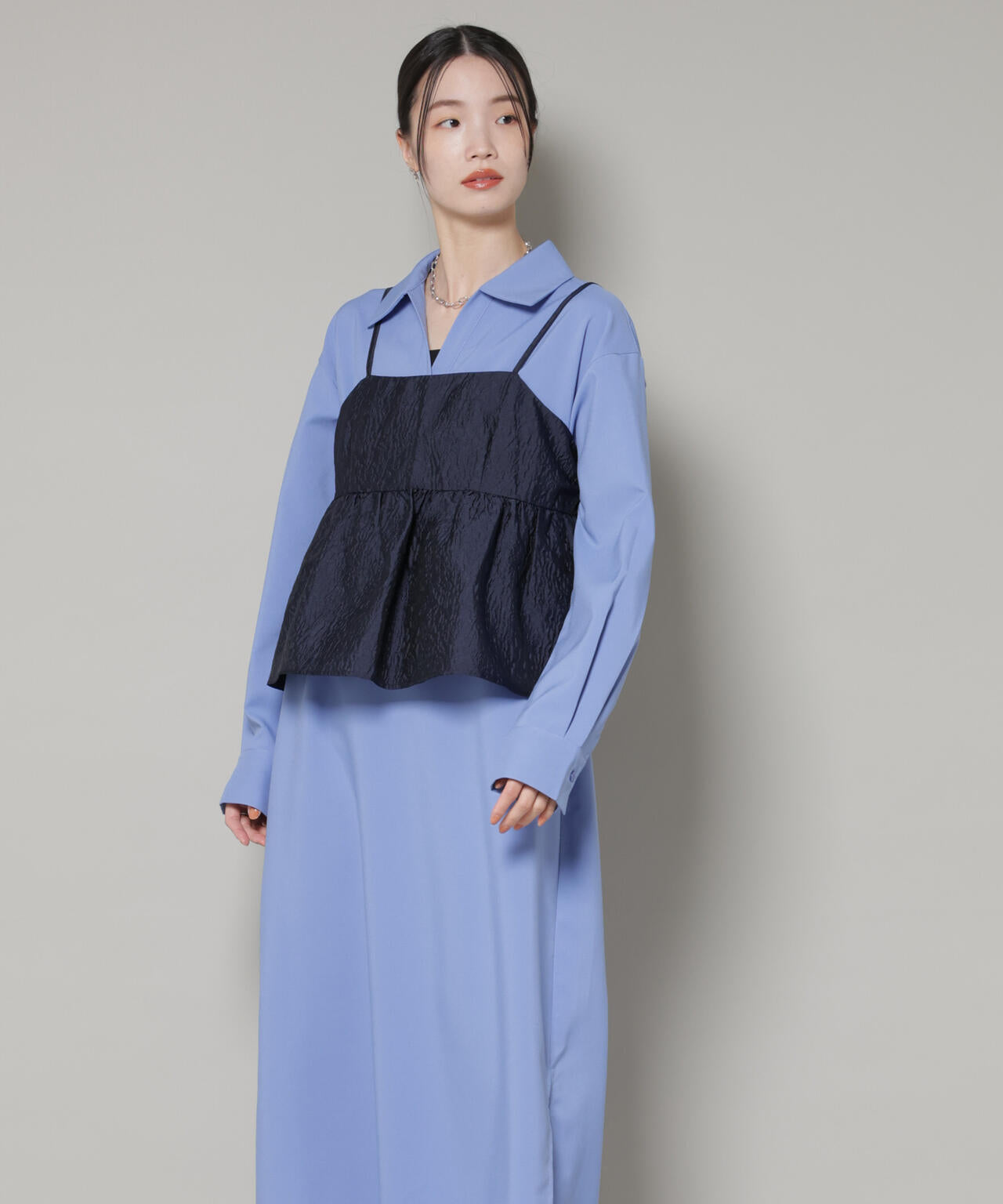 キャミビスチェ × スキッパー ワンピース アンサンブル セット