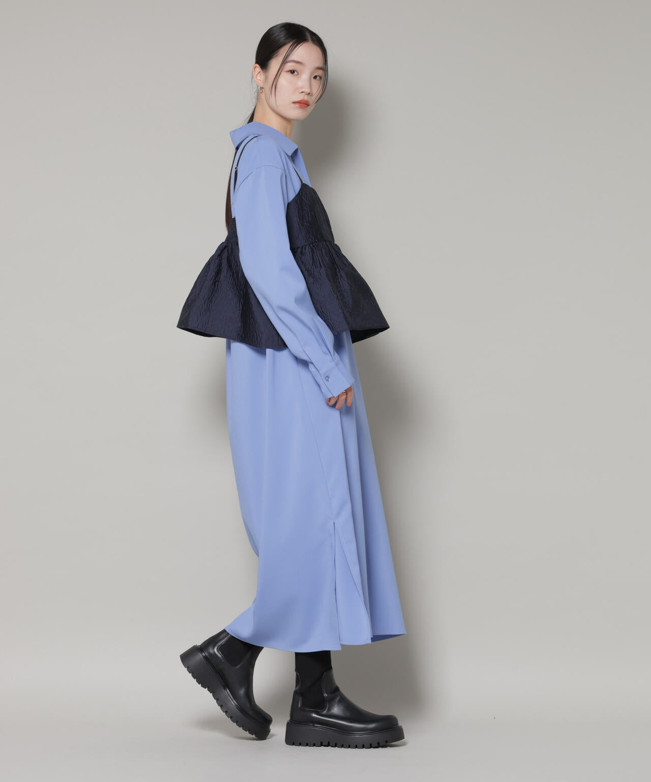 キャミビスチェ×スキッパーワンピース アンサンブルセット 6736119302