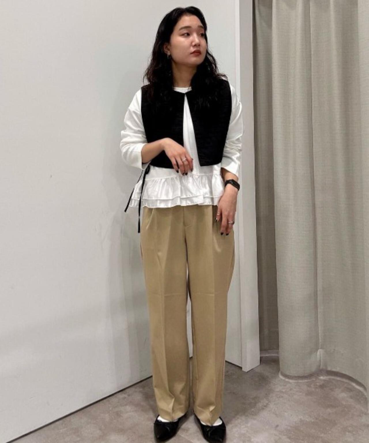 キルティングベスト×ギャザーワンピース アンサンブルセット 6736119303