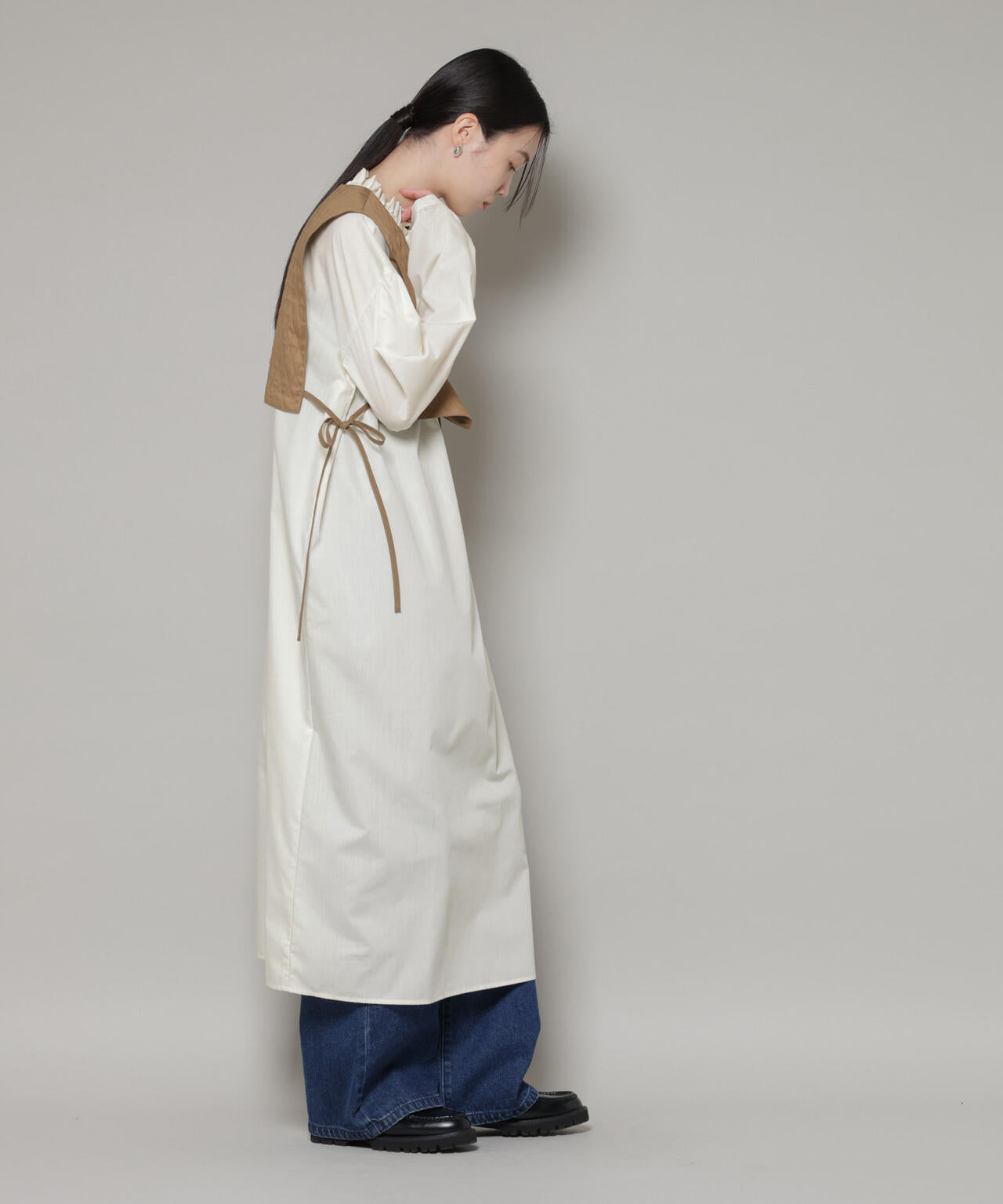 キルティングベスト×ギャザーワンピース アンサンブルセット 6736119303