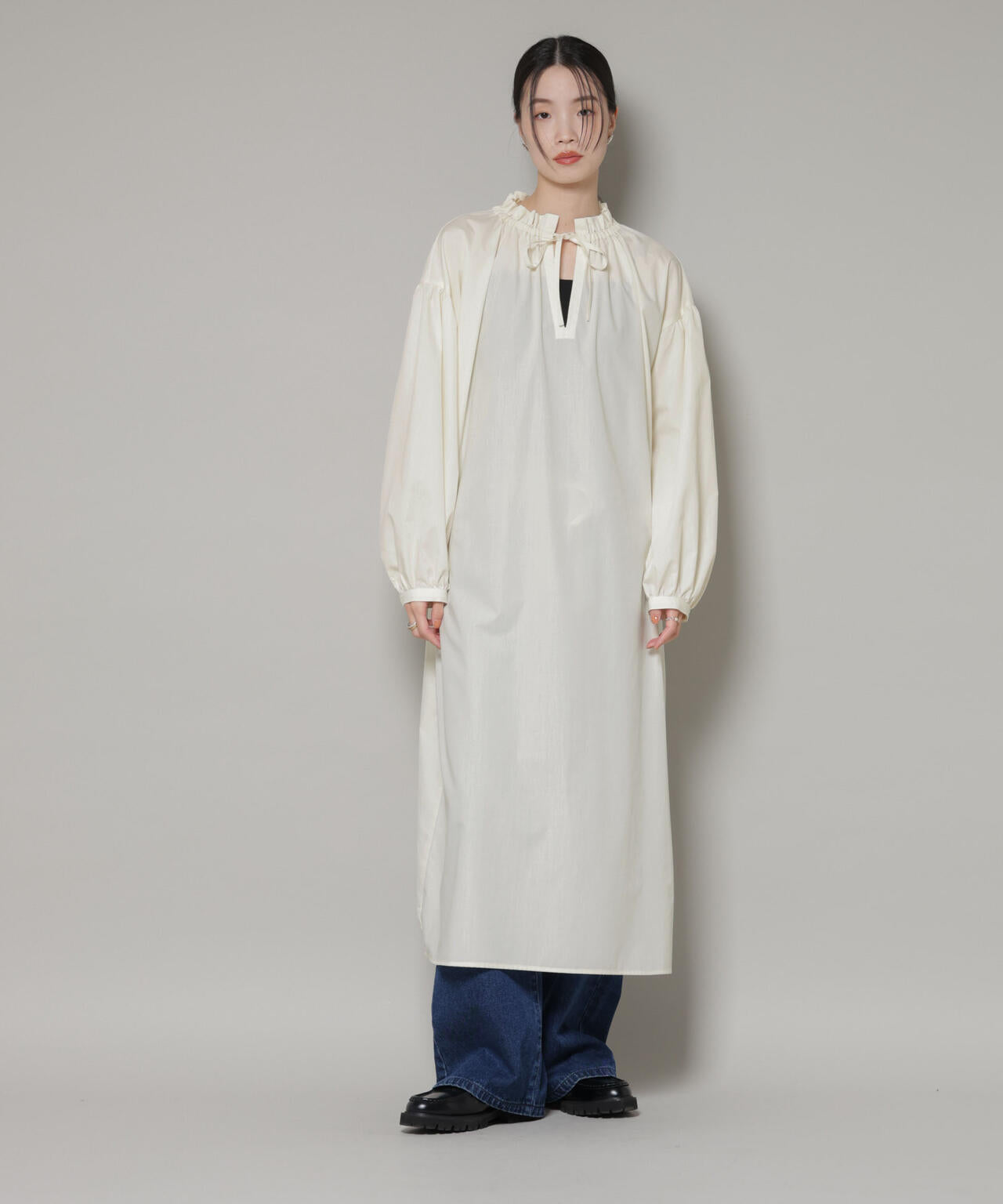 キルティングベスト×ギャザーワンピース アンサンブルセット 6736119303