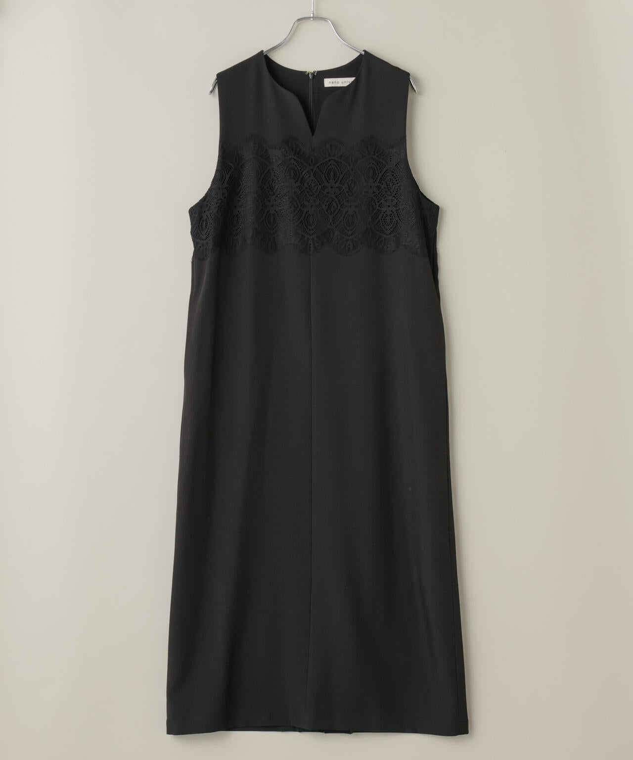 レース 切り替え ノースリーブワンピース