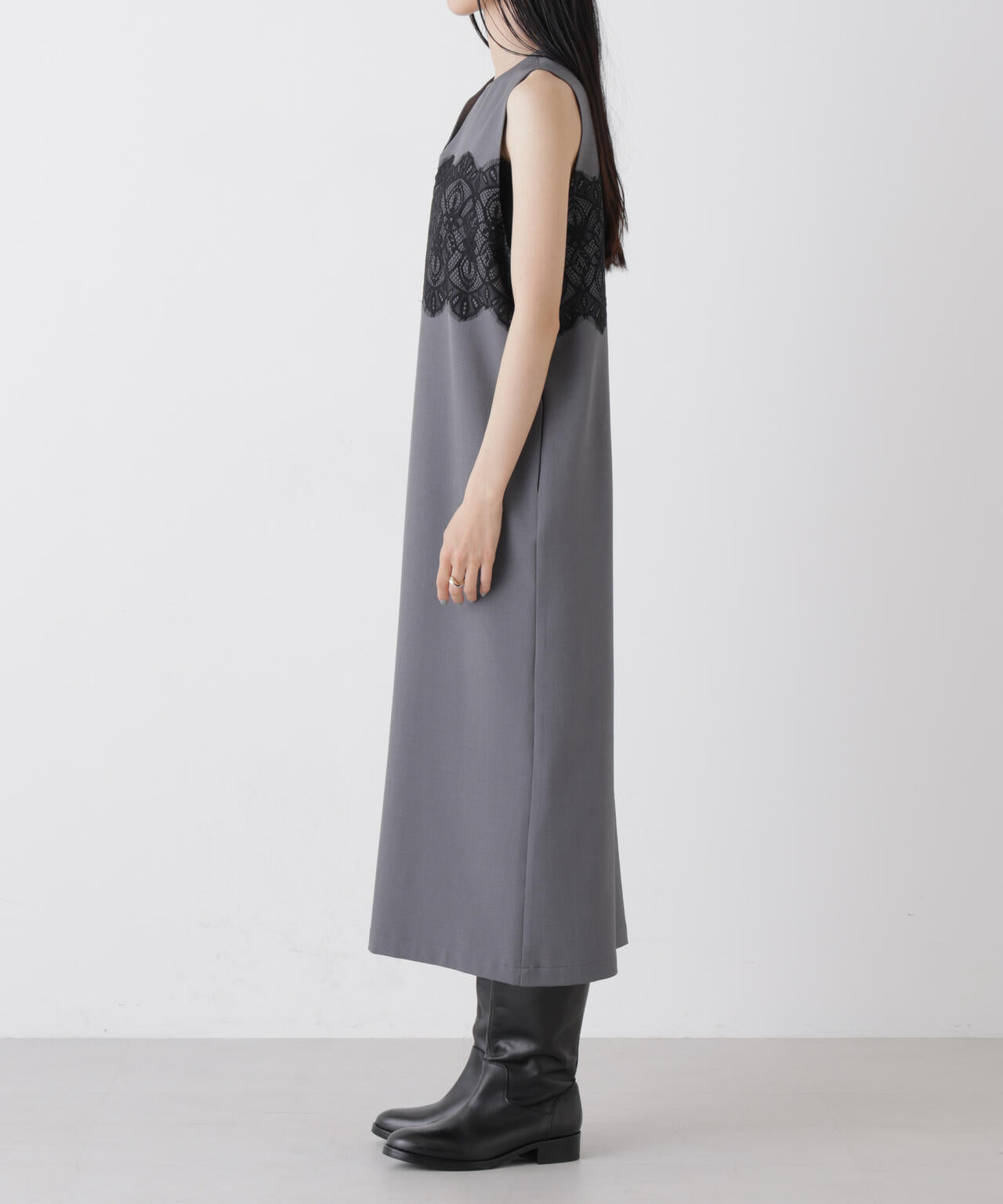 SNIDEL ノースリーブ レース マキシワンピース グレー SNIDEL ノースリーブ レース マキシワンピース グレー SNIDEL 「SNIDEL