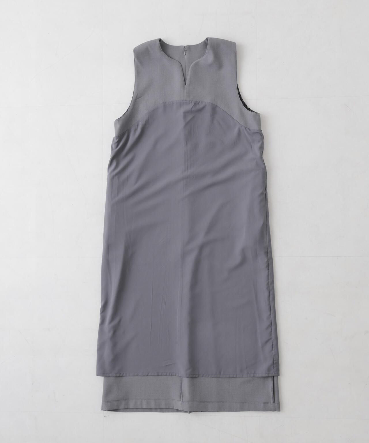 レース 切り替え ノースリーブワンピース