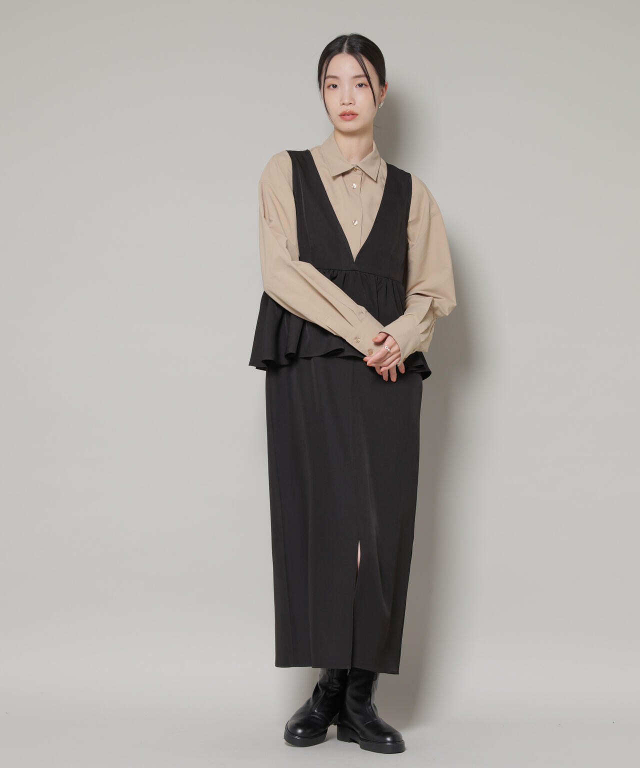 前後2wayフレア切り替えワンピース 6736119306