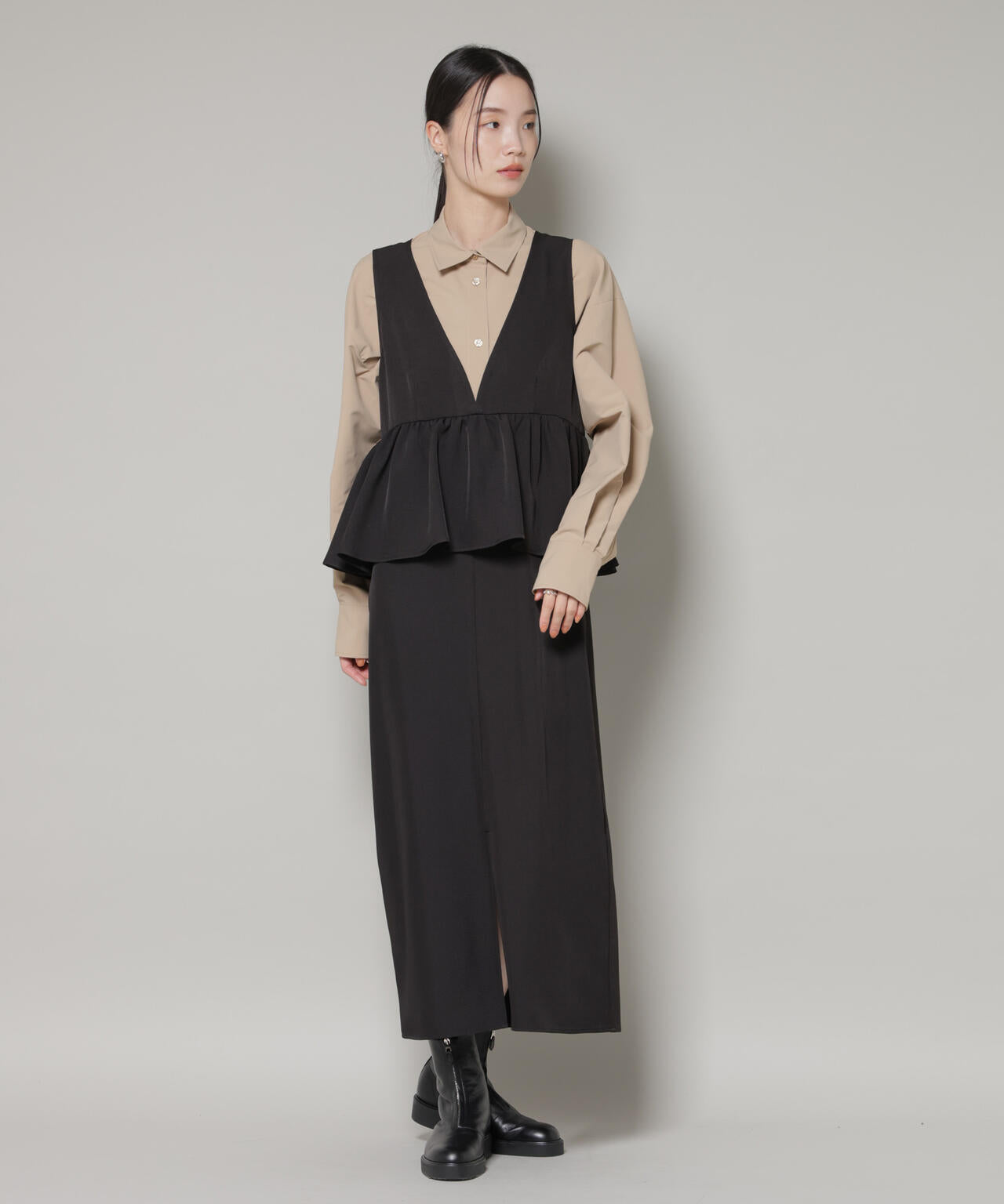 前後2wayフレア切り替えワンピース 6736119306