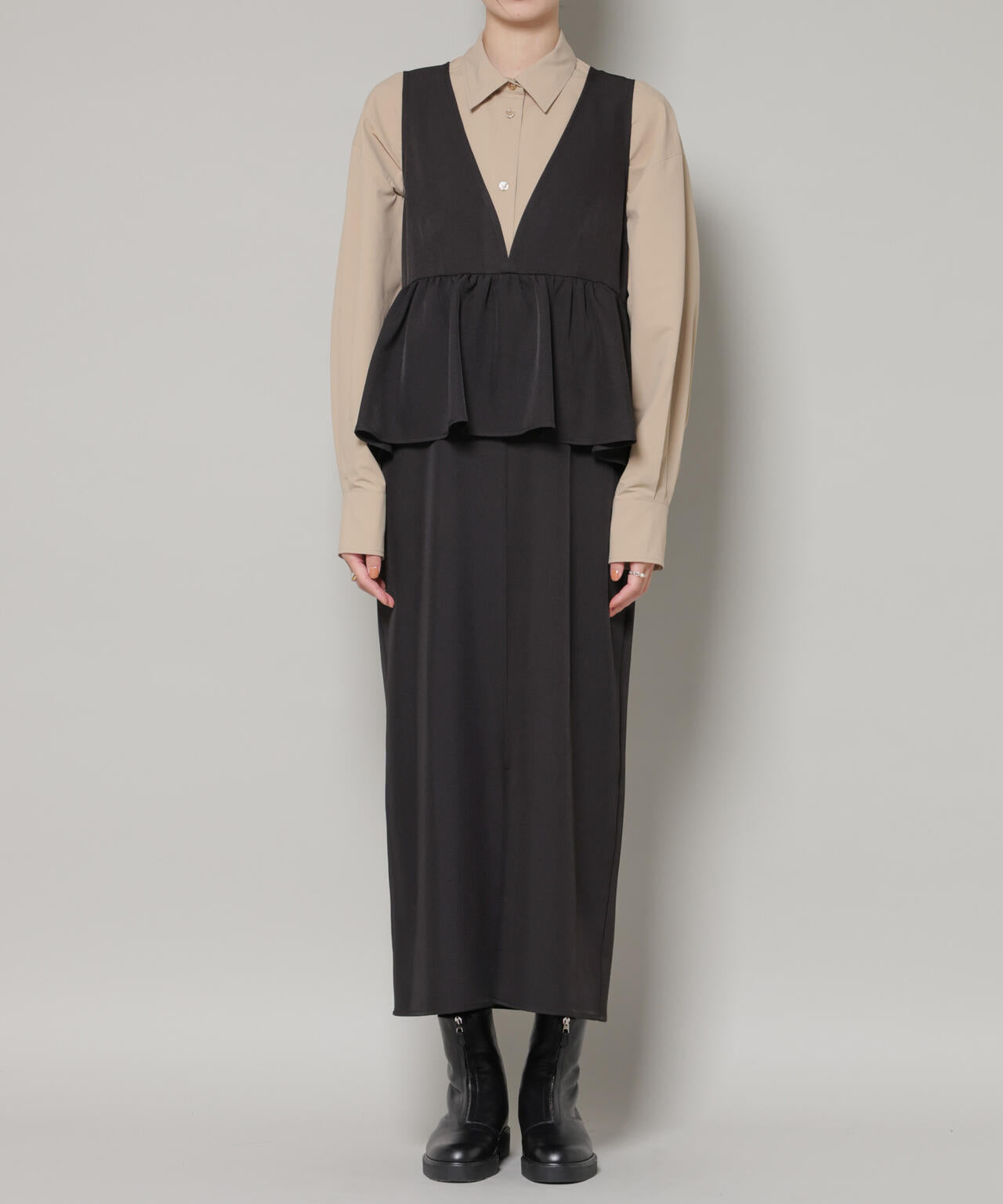 前後2way フレア 切り替え ワンピース