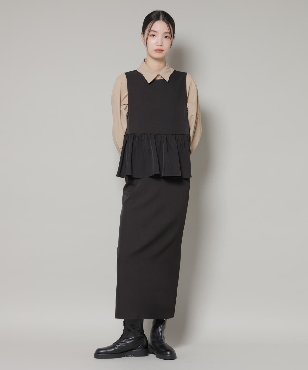 前後2way フレア 切り替え ワンピース