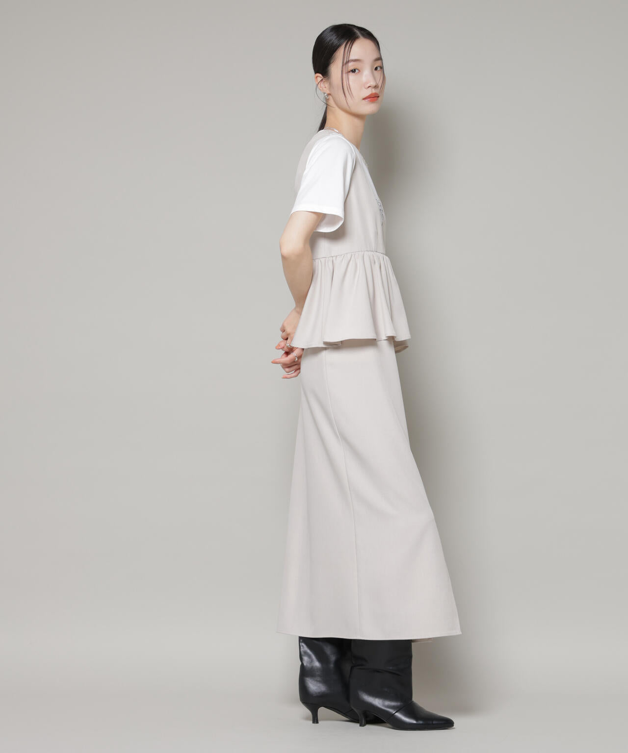 前後2way フレア 切り替え ワンピース