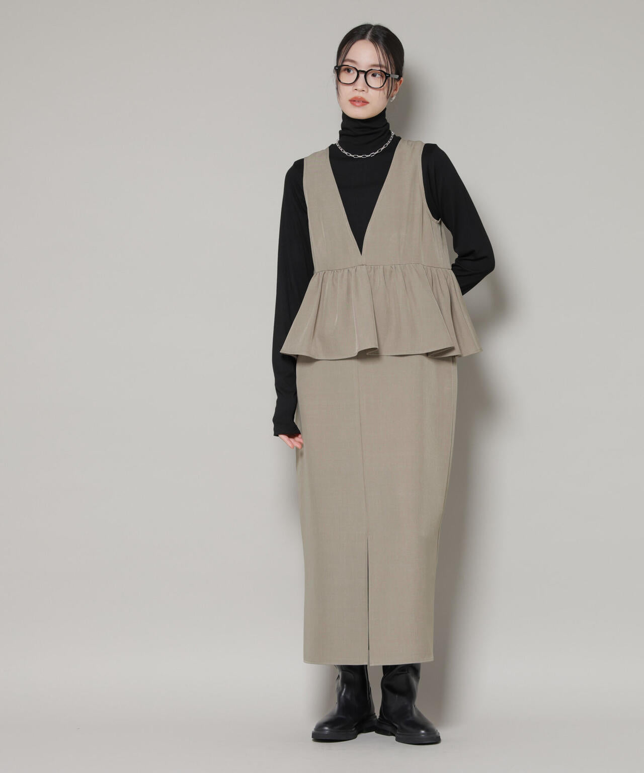 前後2way フレア 切り替え ワンピース