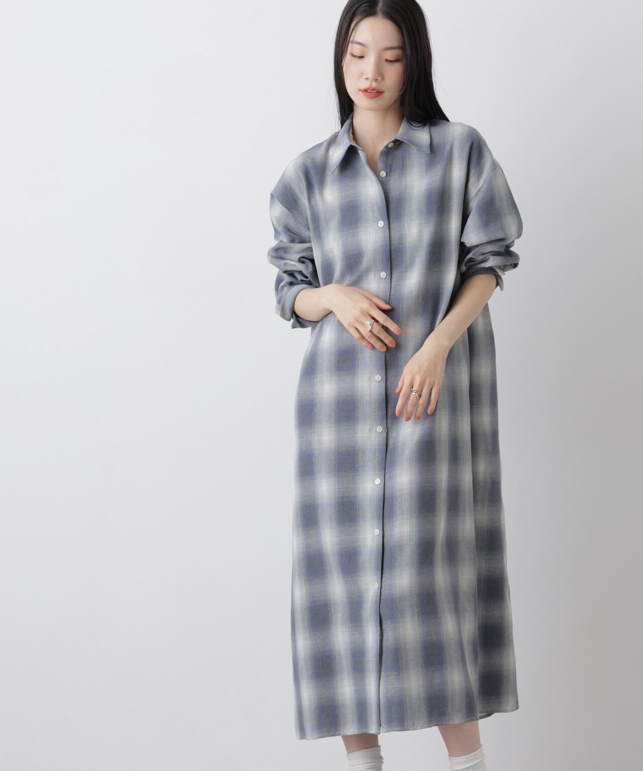 クロムハーツ　チェック　シャツ　ワンピース オンブレーツイル チェック シャツワンピース