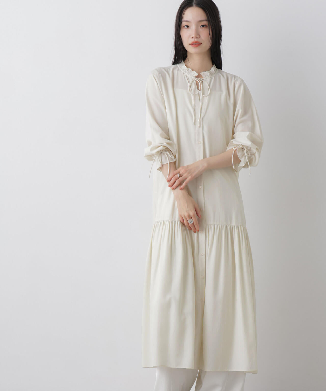 切り替えギャザーワンピース 6736119311