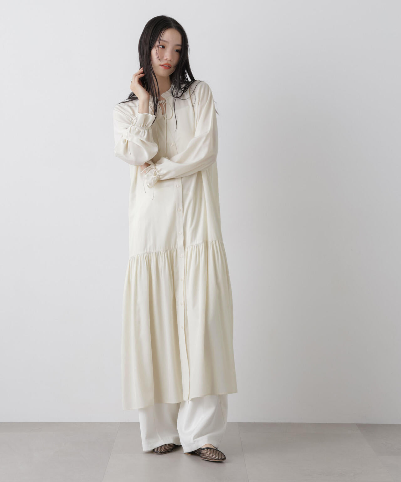 切り替えギャザーワンピース 6736119311