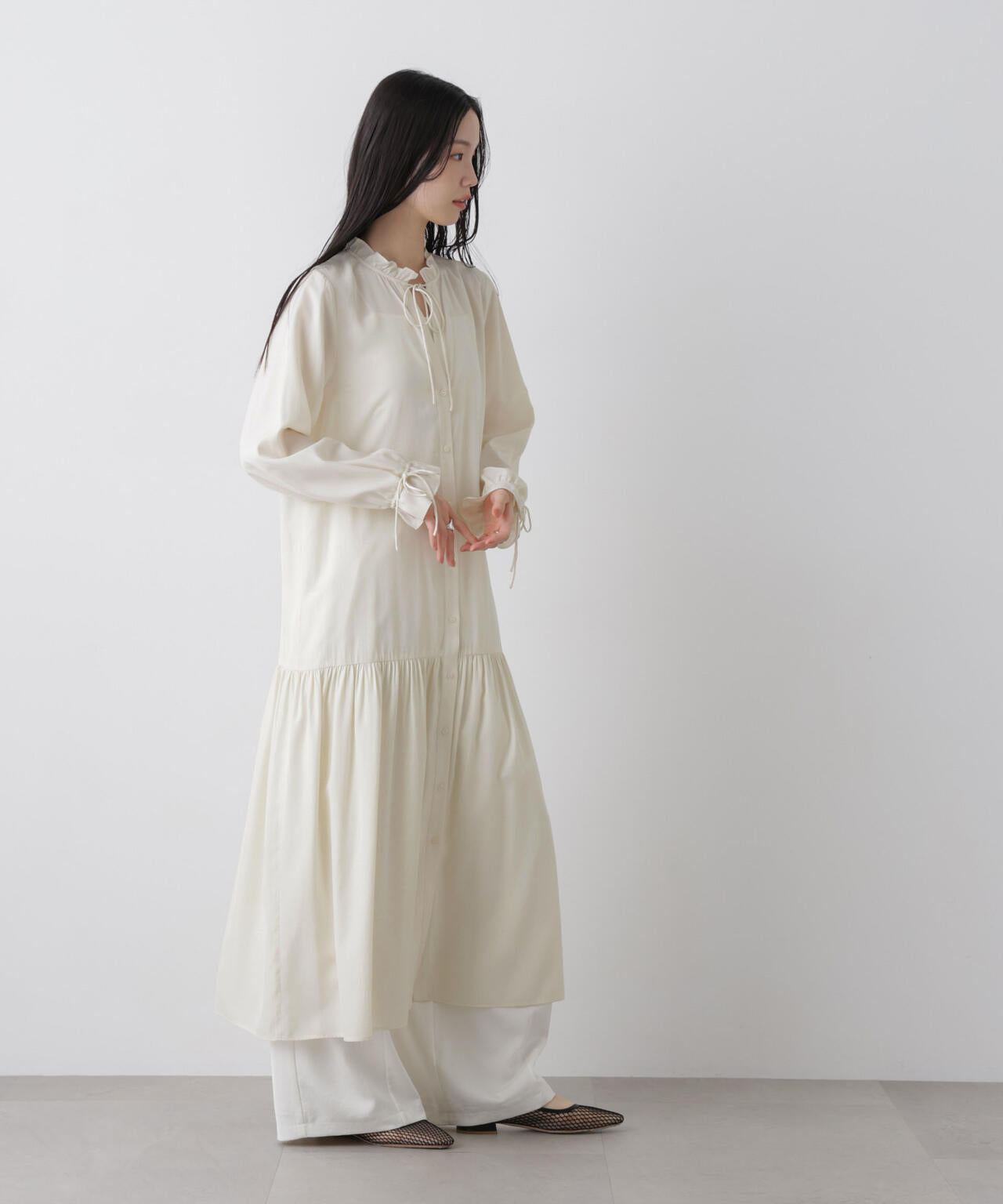 切り替えギャザーワンピース 6736119311