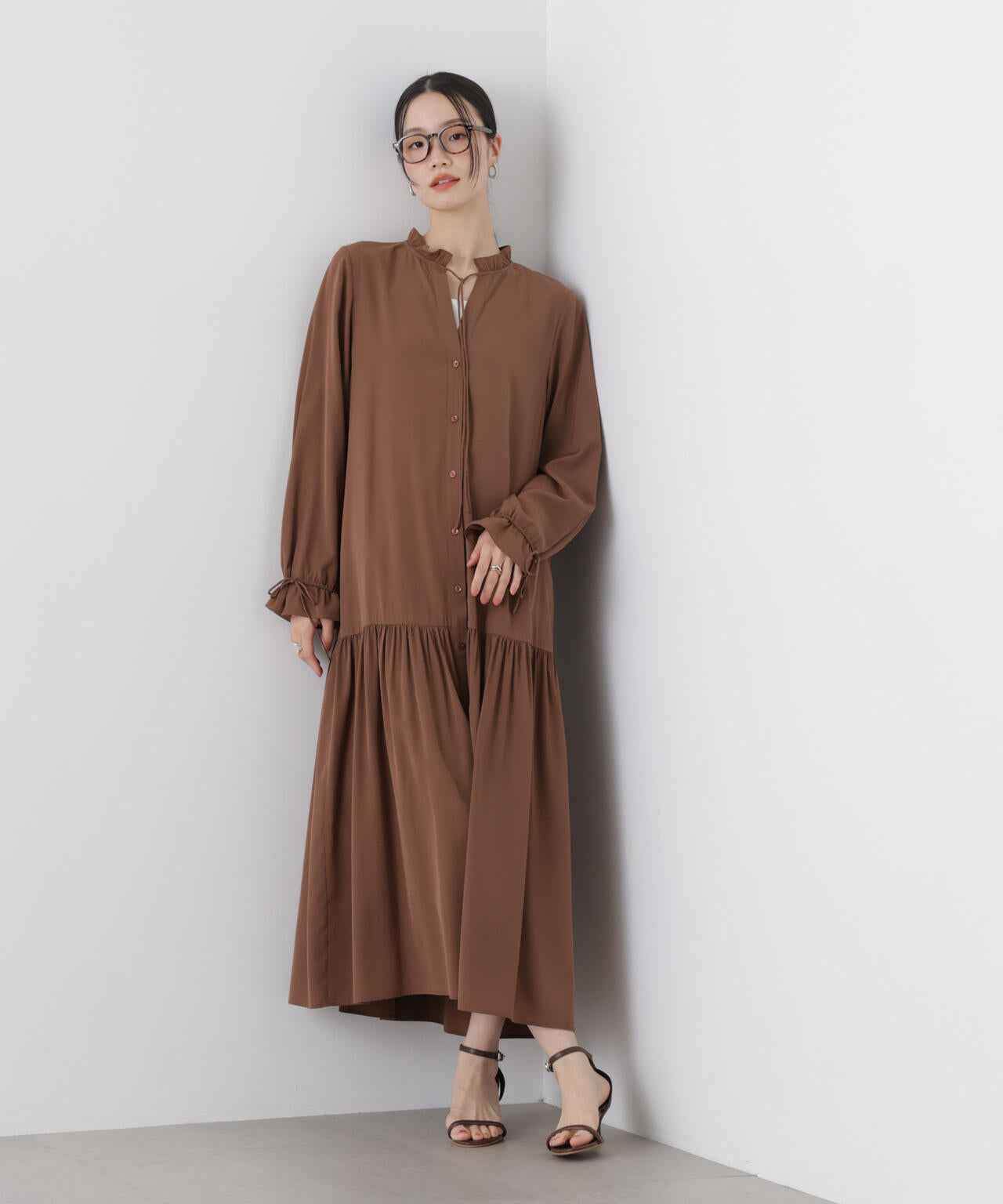 切り替えギャザーワンピース 6736119311