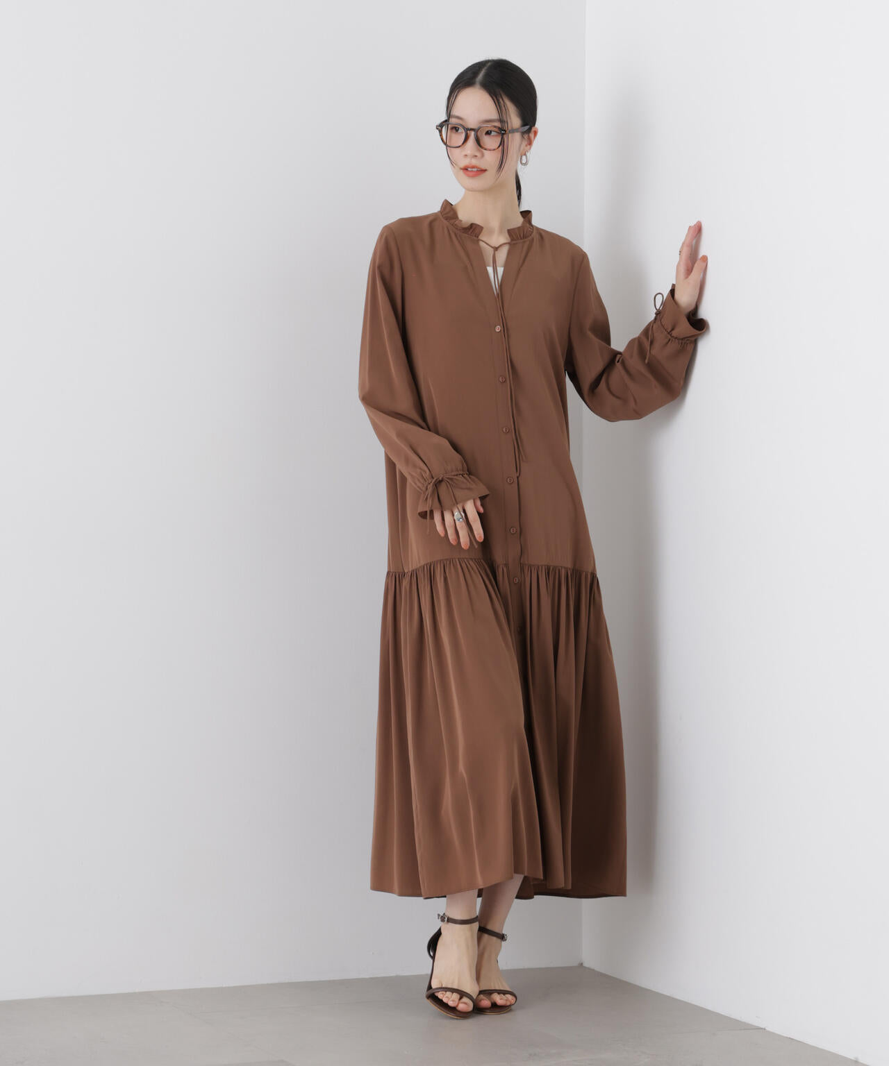 切り替えギャザーワンピース 6736119311