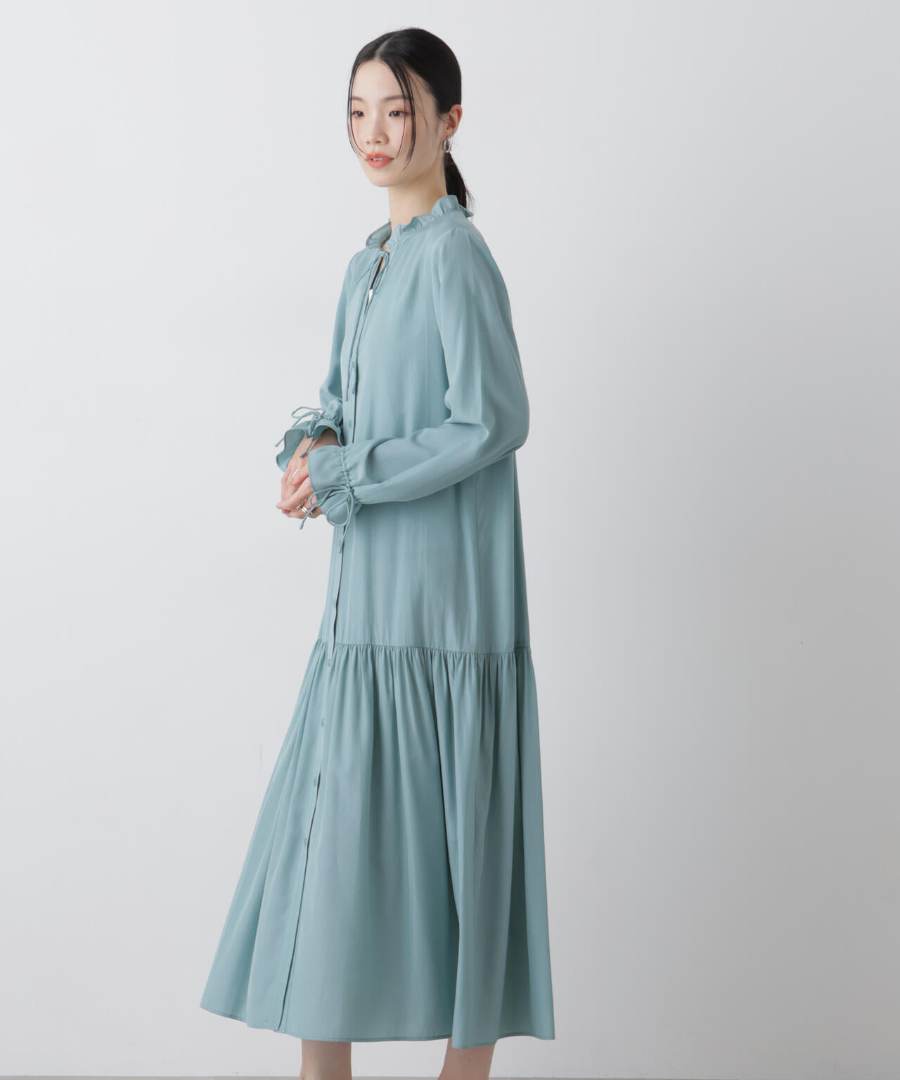 切り替えギャザーワンピース 6736119311