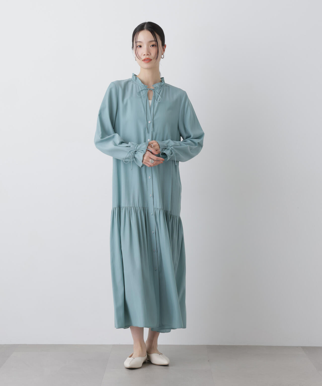 切り替えギャザーワンピース 6736119311