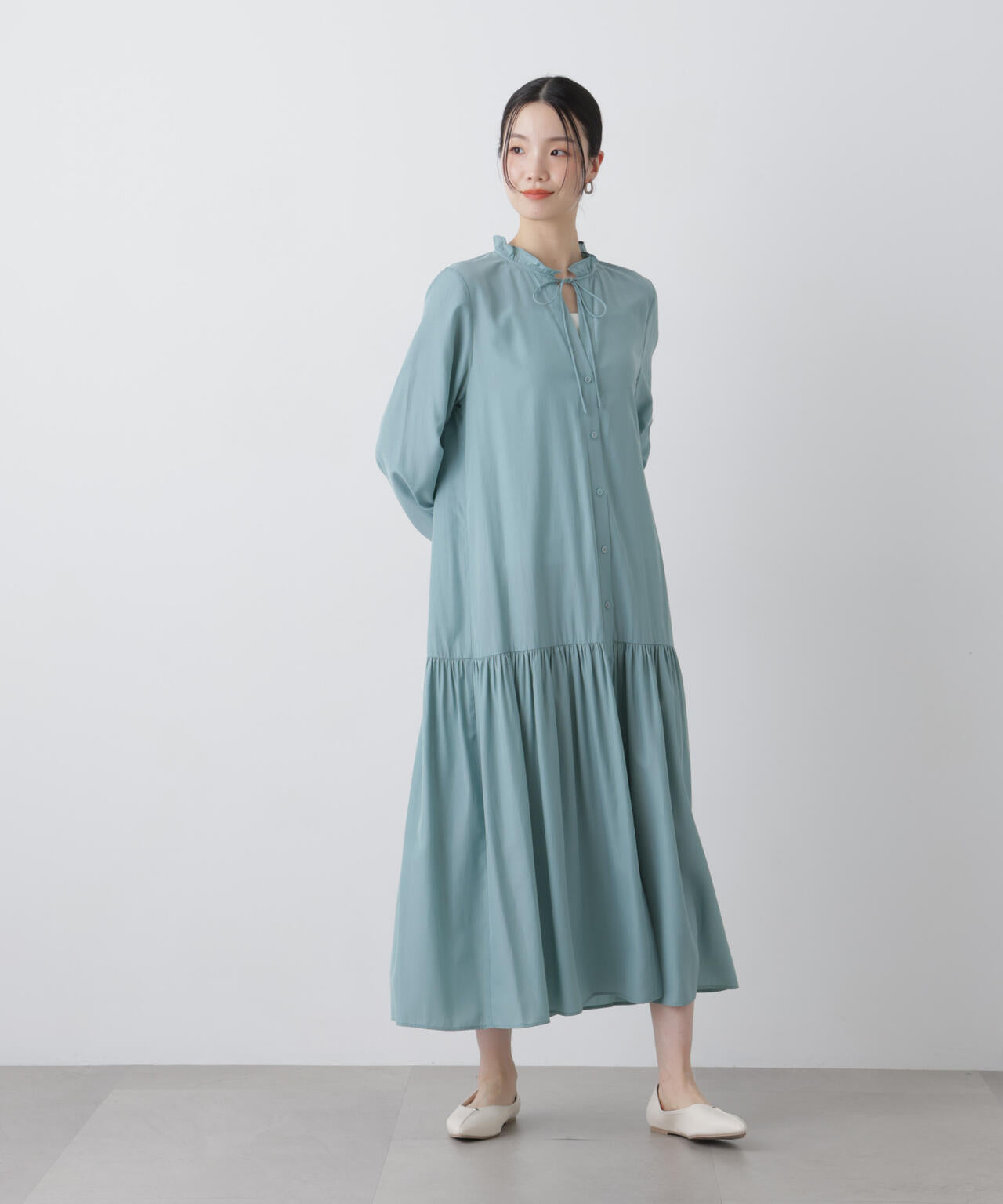 切り替えギャザーワンピース 6736119311