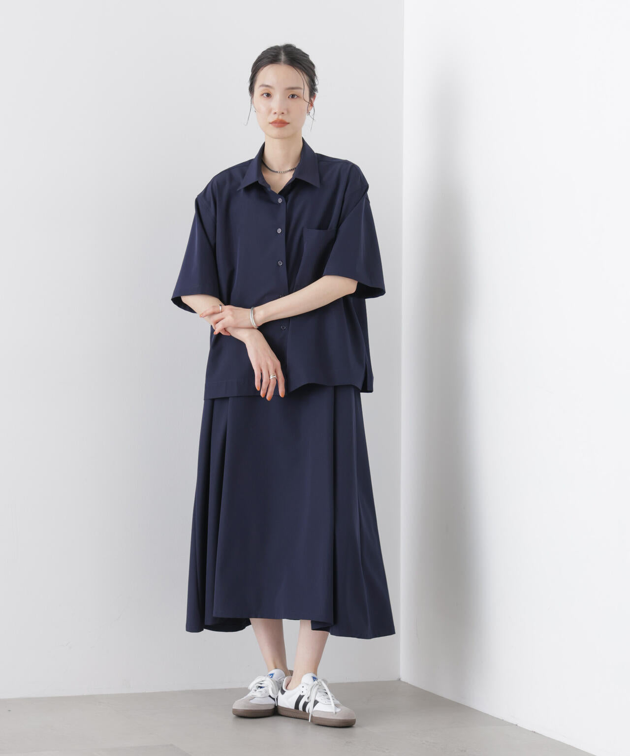 多機能2wayストレッチ サロペットフレアワンピース(セットアップ可) 6736119312