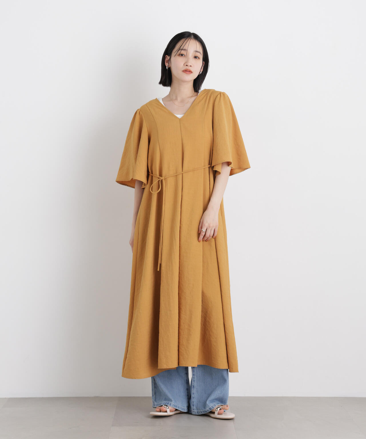 タンブラーブッチャーフレアスリーブワンピース