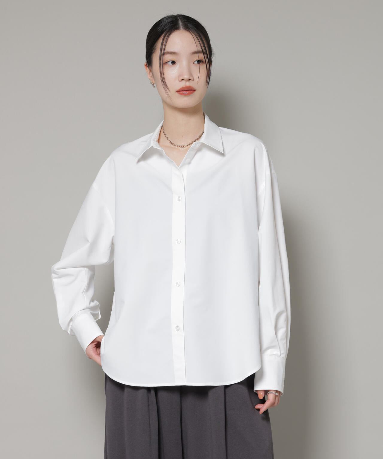 コットンライクタイプライターベーシックシャツ 6736120300