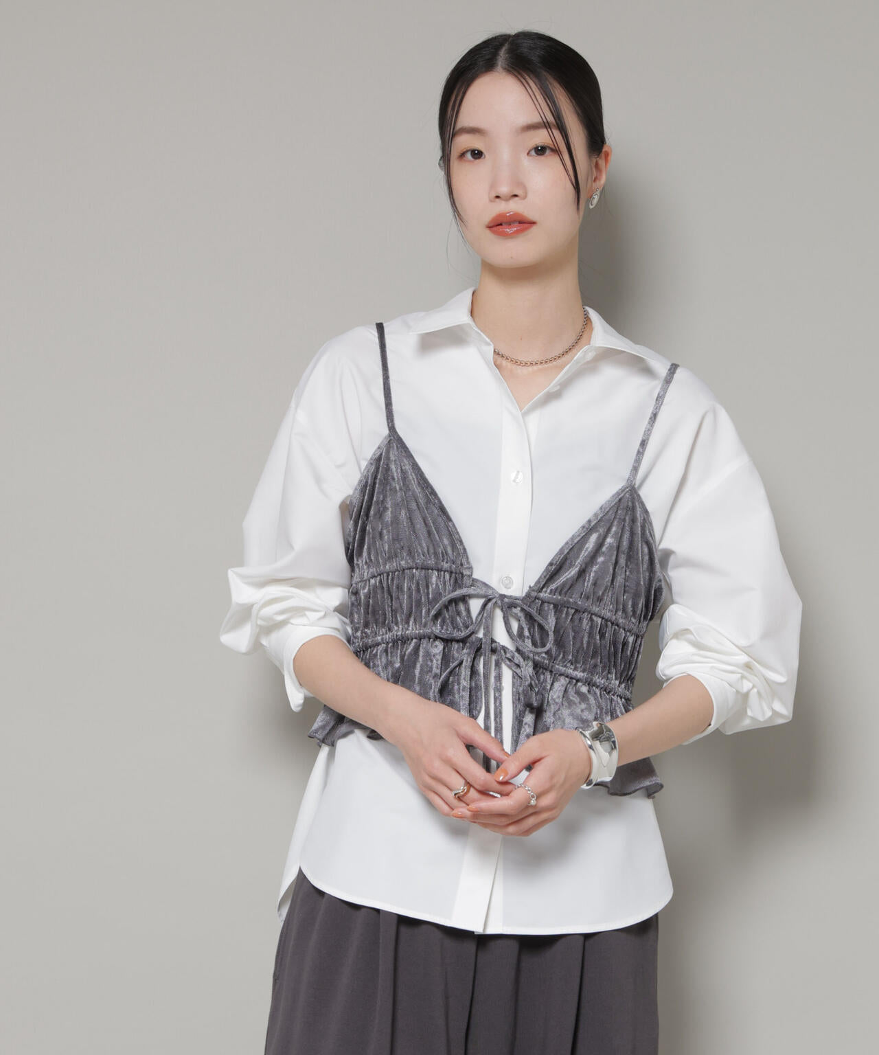 コットンライクタイプライターベーシックシャツ 6736120300