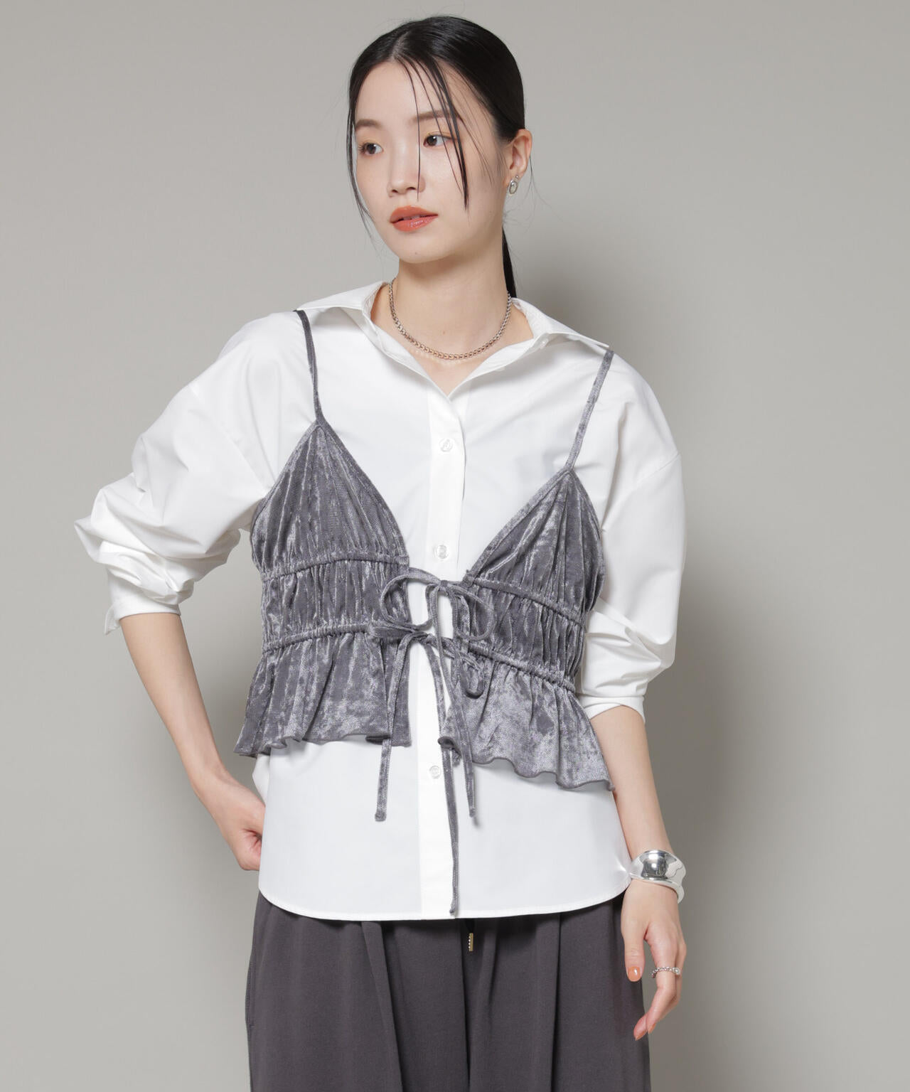 コットンライクタイプライターベーシックシャツ