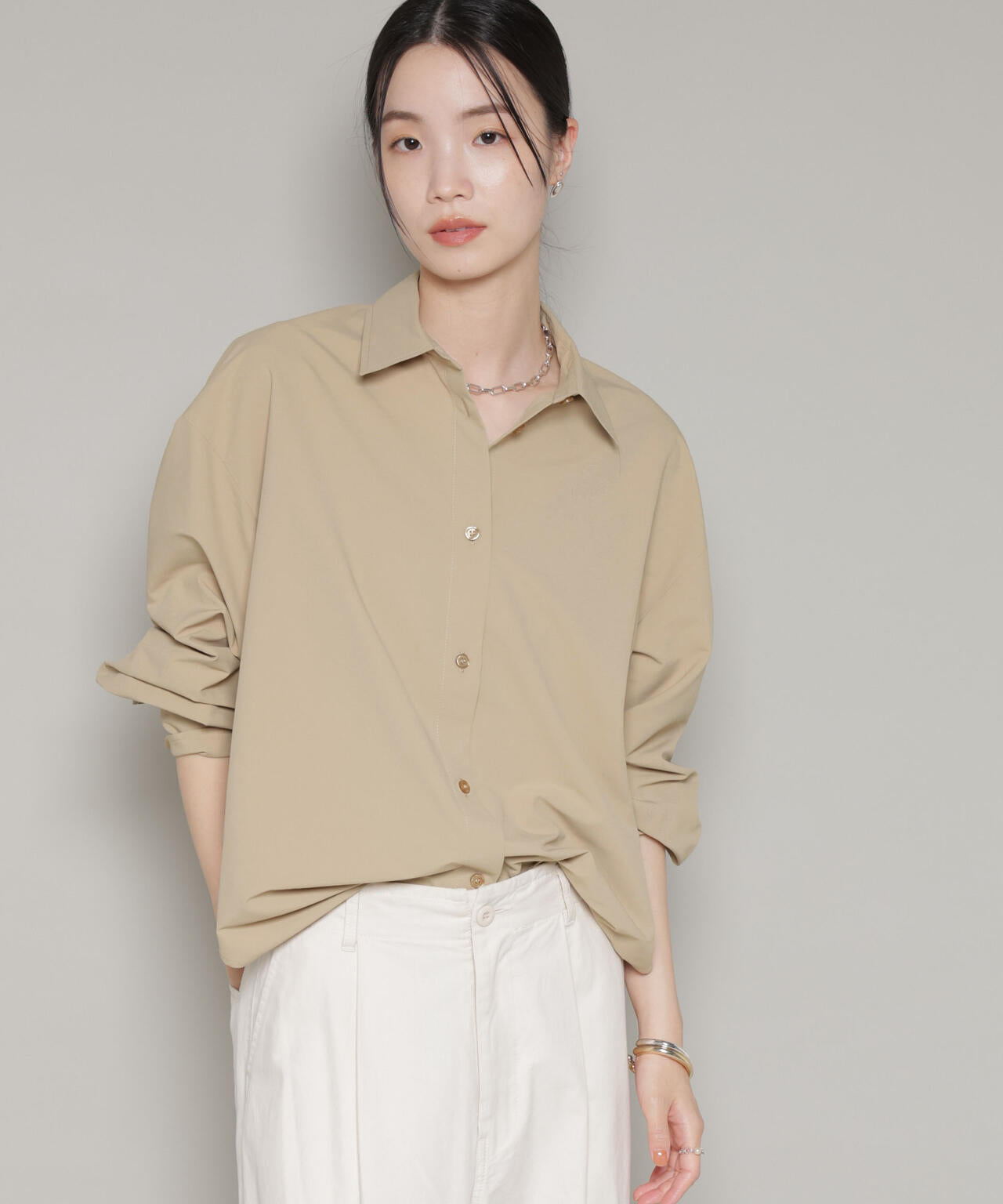 コットンライクタイプライターベーシックシャツ 6736120300