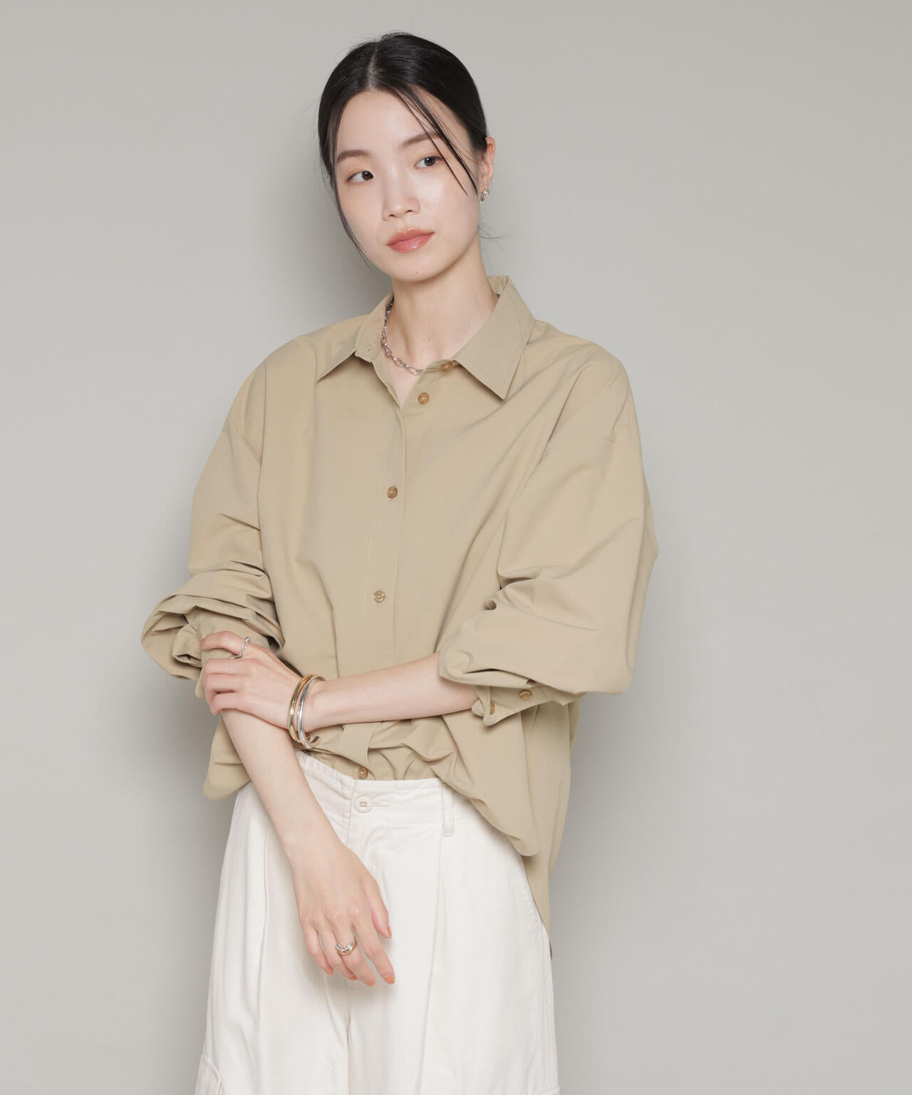 コットンライクタイプライターベーシックシャツ 6736120300