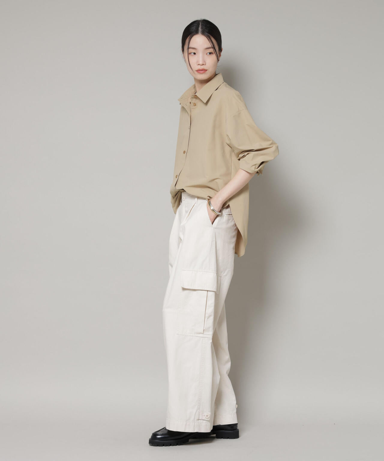 コットンライクタイプライターベーシックシャツ 6736120300