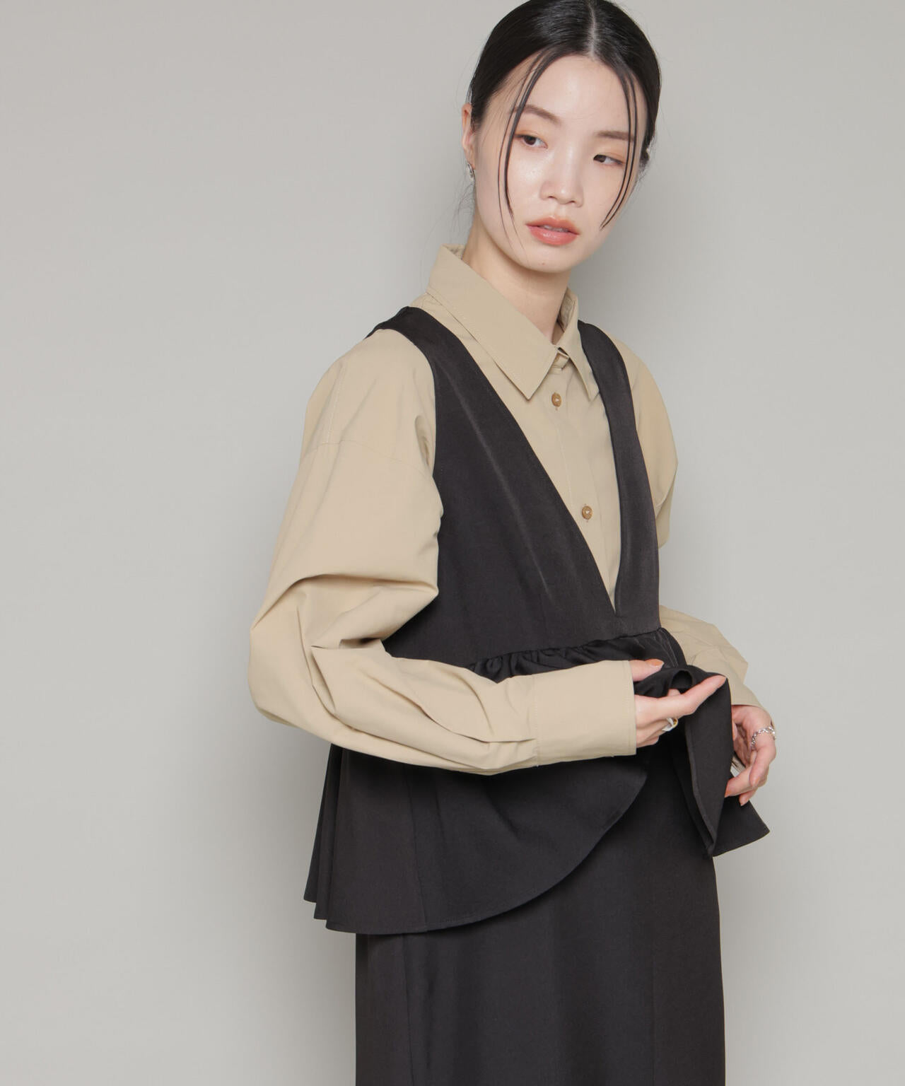 コットンライクタイプライターベーシックシャツ 6736120300