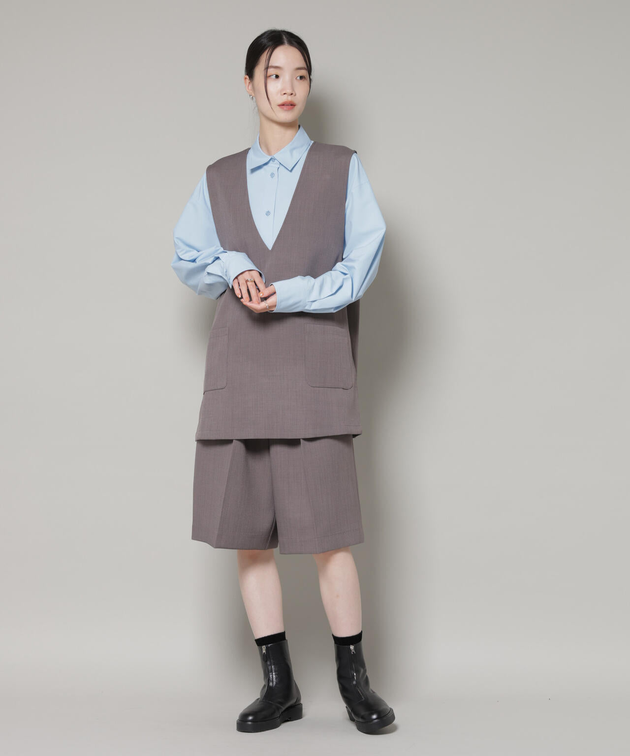 コットンライクタイプライターベーシックシャツ 6736120300