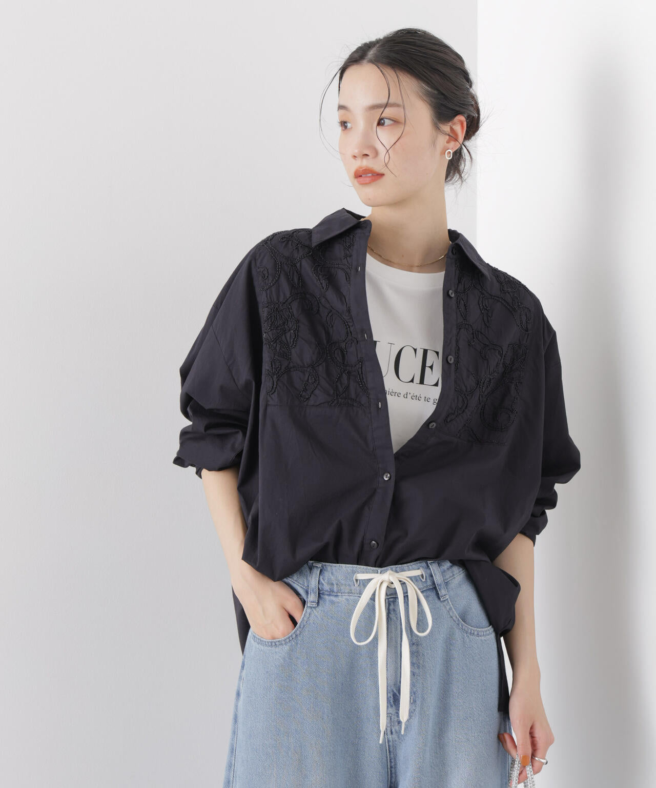 made in INDIA エンブロイダリーヨークシャツ 6736120302