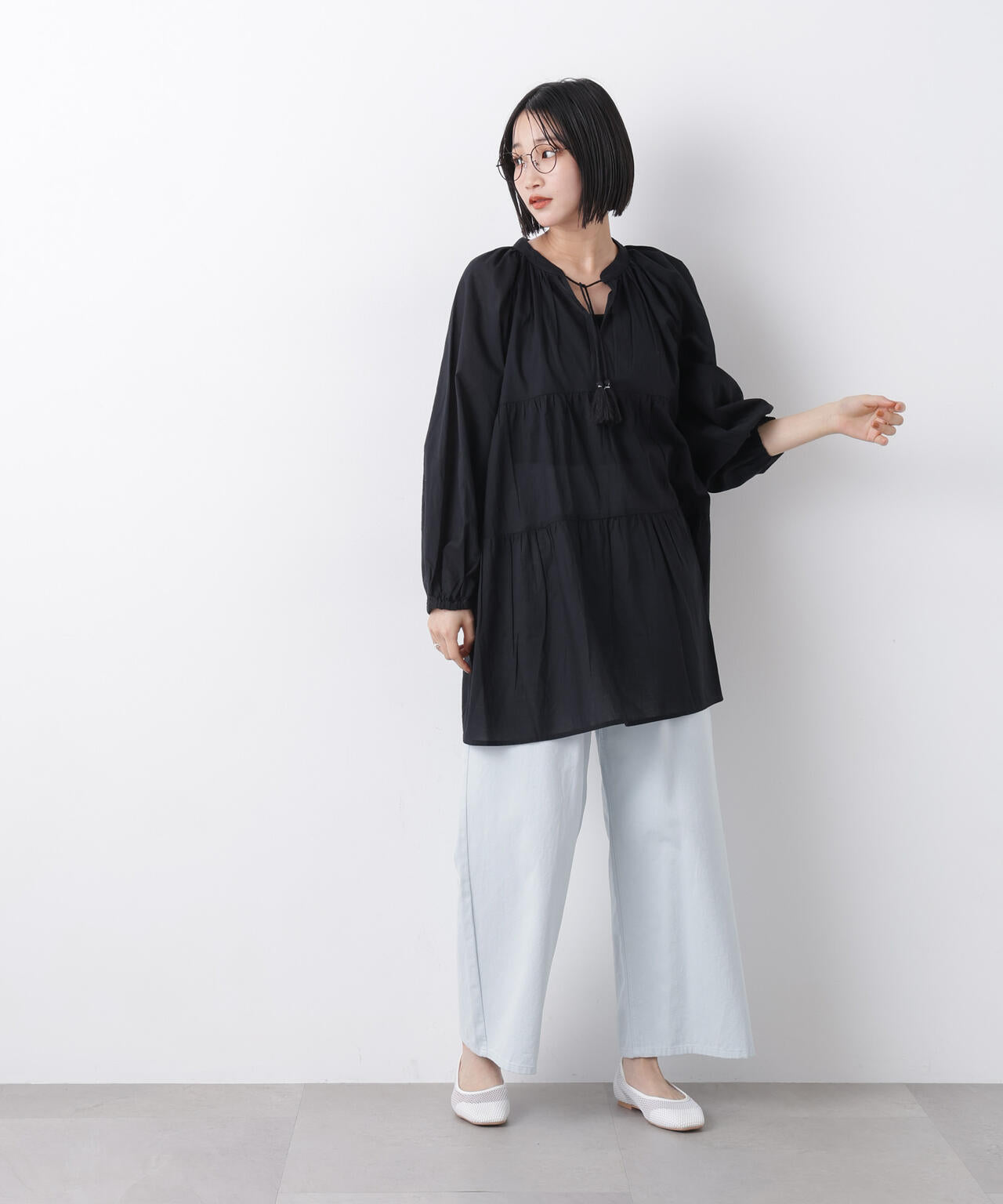 made in INDIA ティアードチュニックブラウス 6736120303
