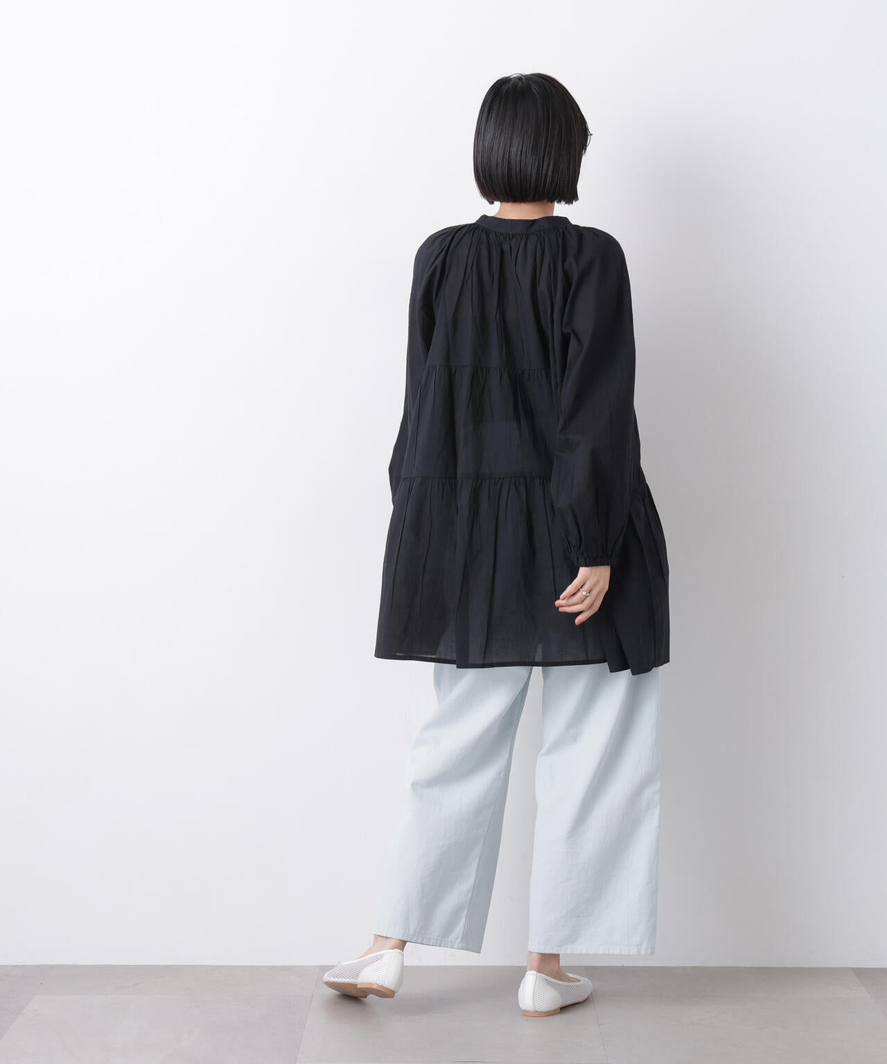 made in INDIA ティアード チュニック ブラウス