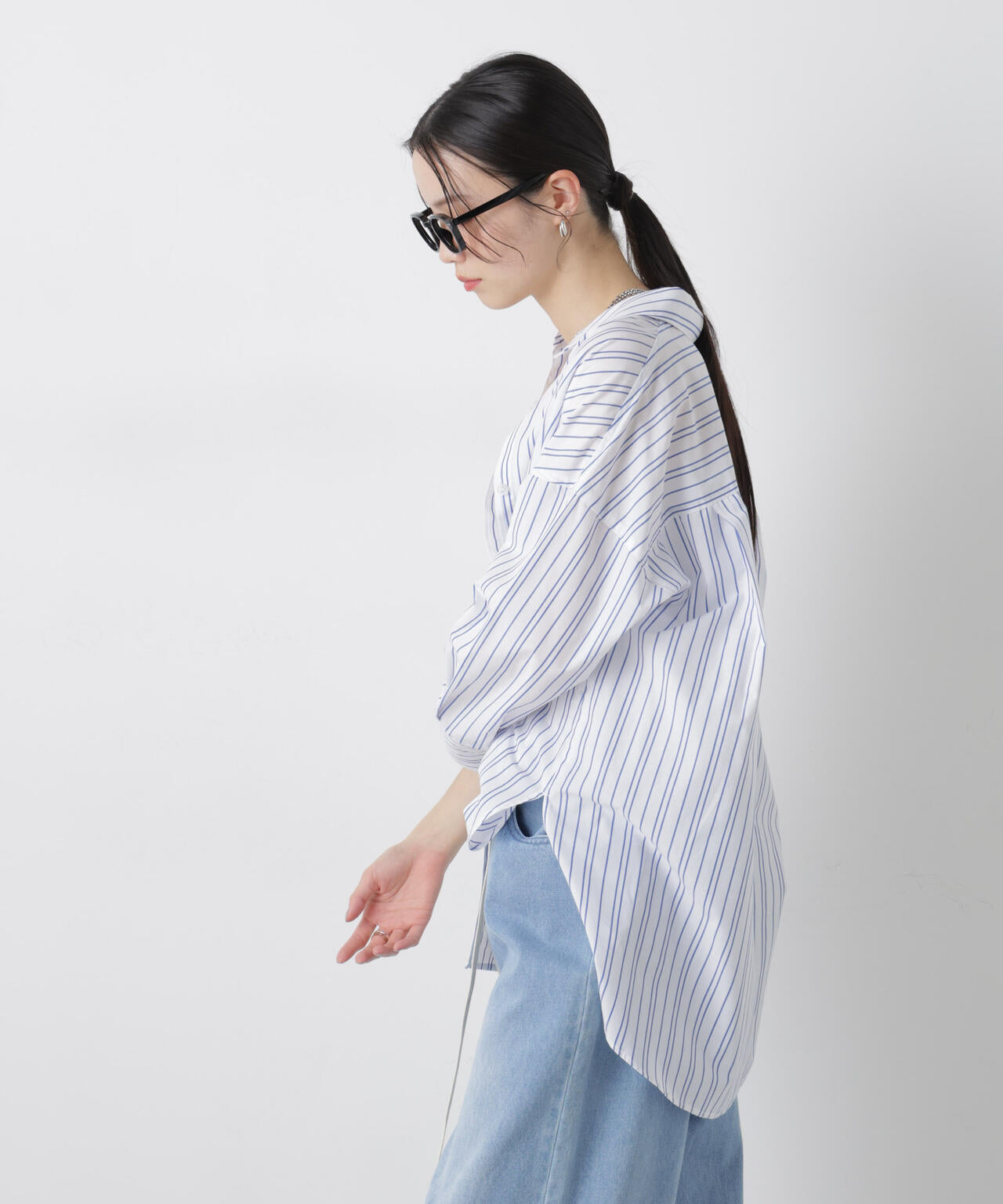ブロードワイドシルエットストライプシャツ 6736120307