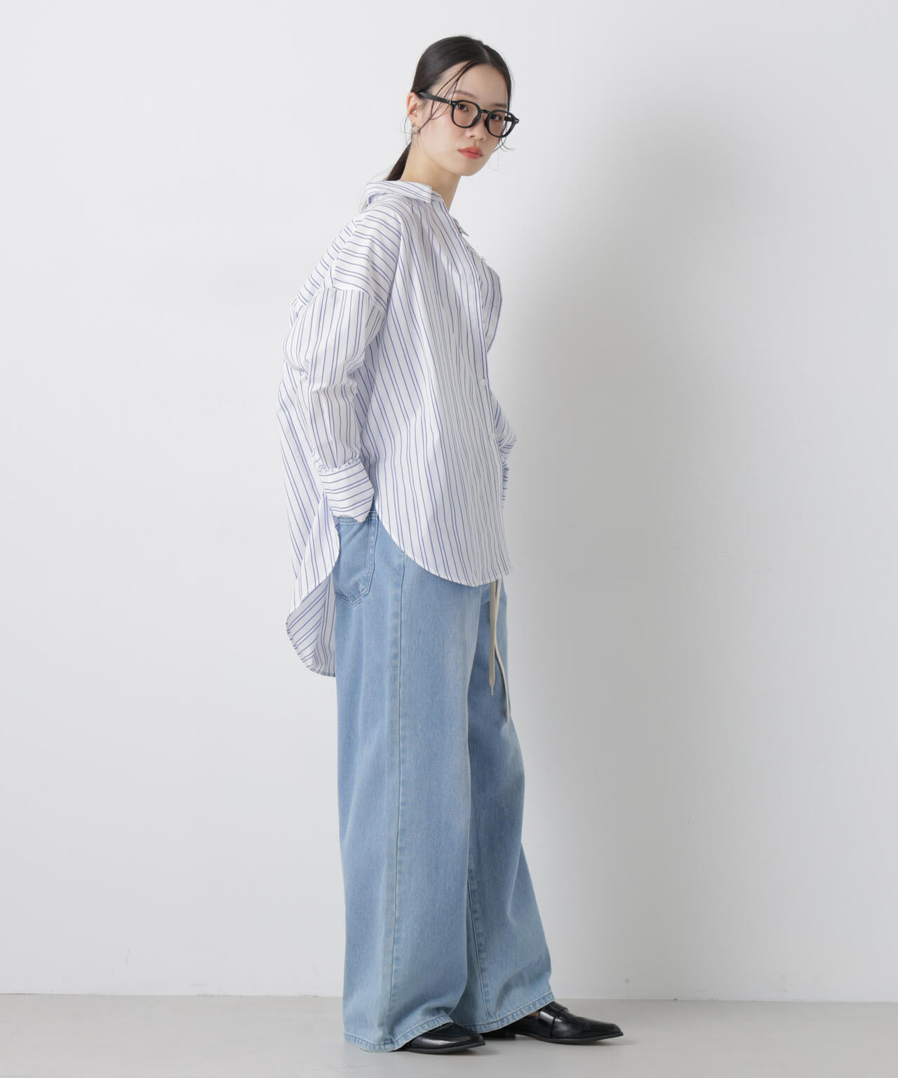 ブロードワイドシルエットストライプシャツ 6736120307